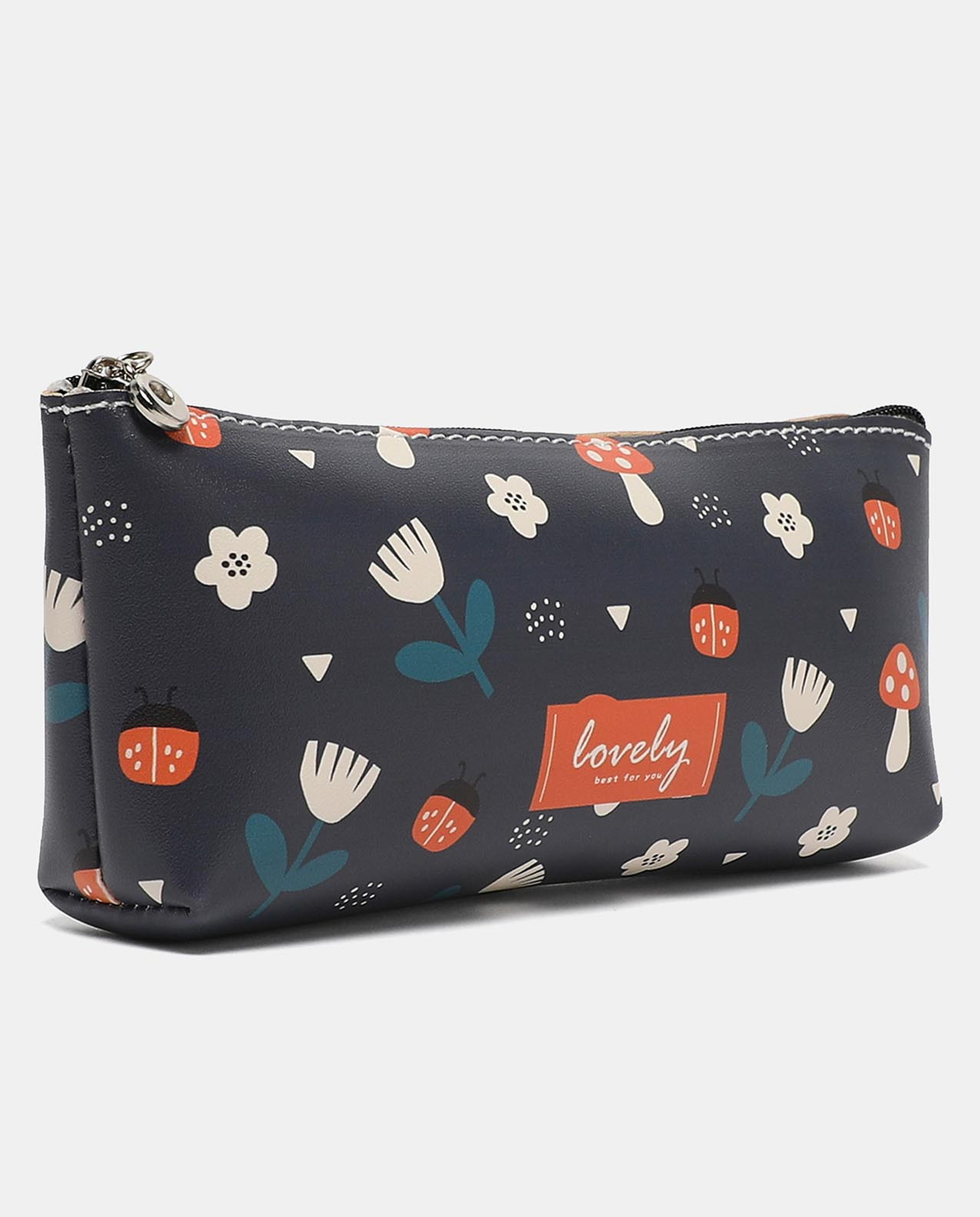 R&B Grey All Over Printed Pencil Pouch