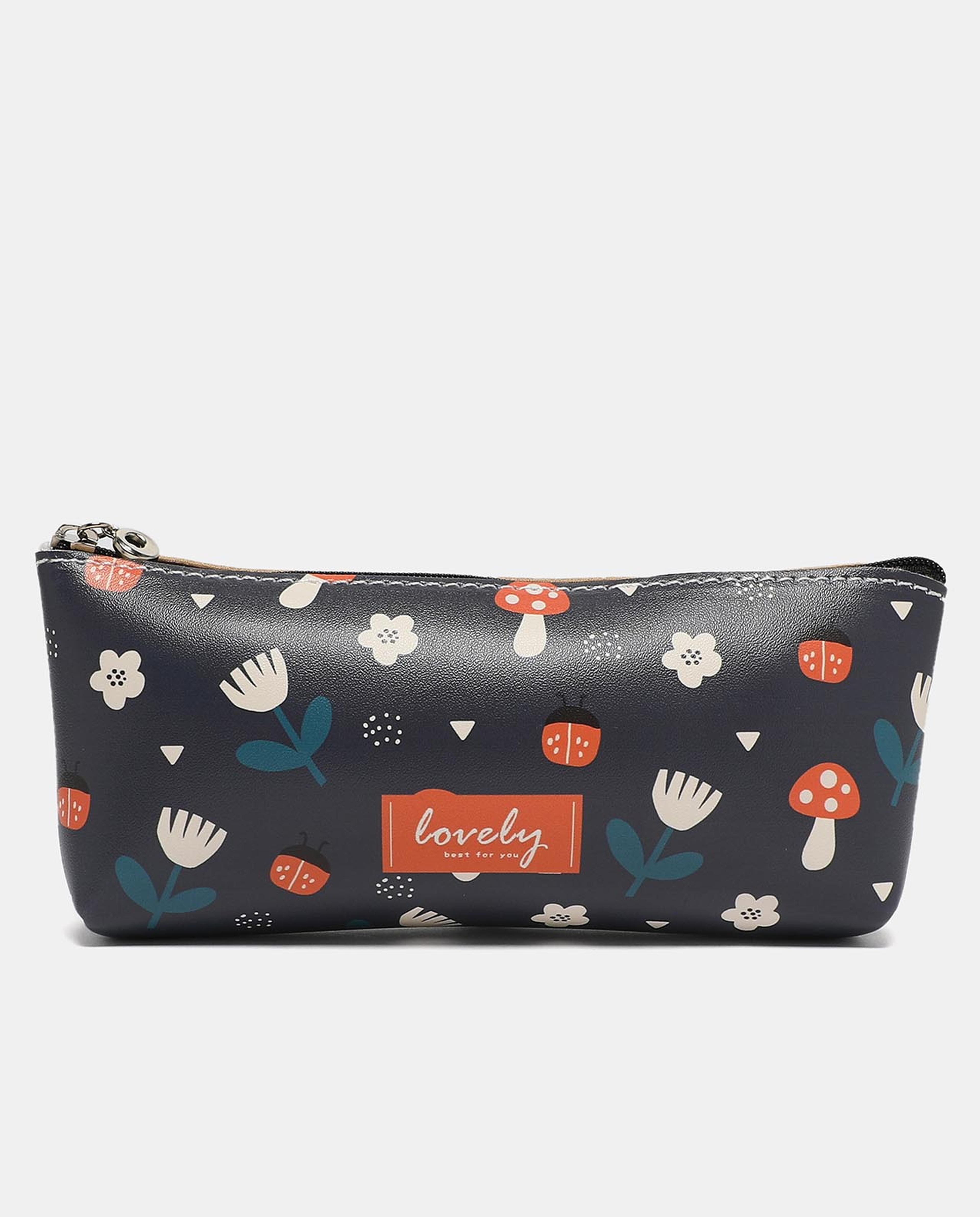 R&B Grey All Over Printed Pencil Pouch