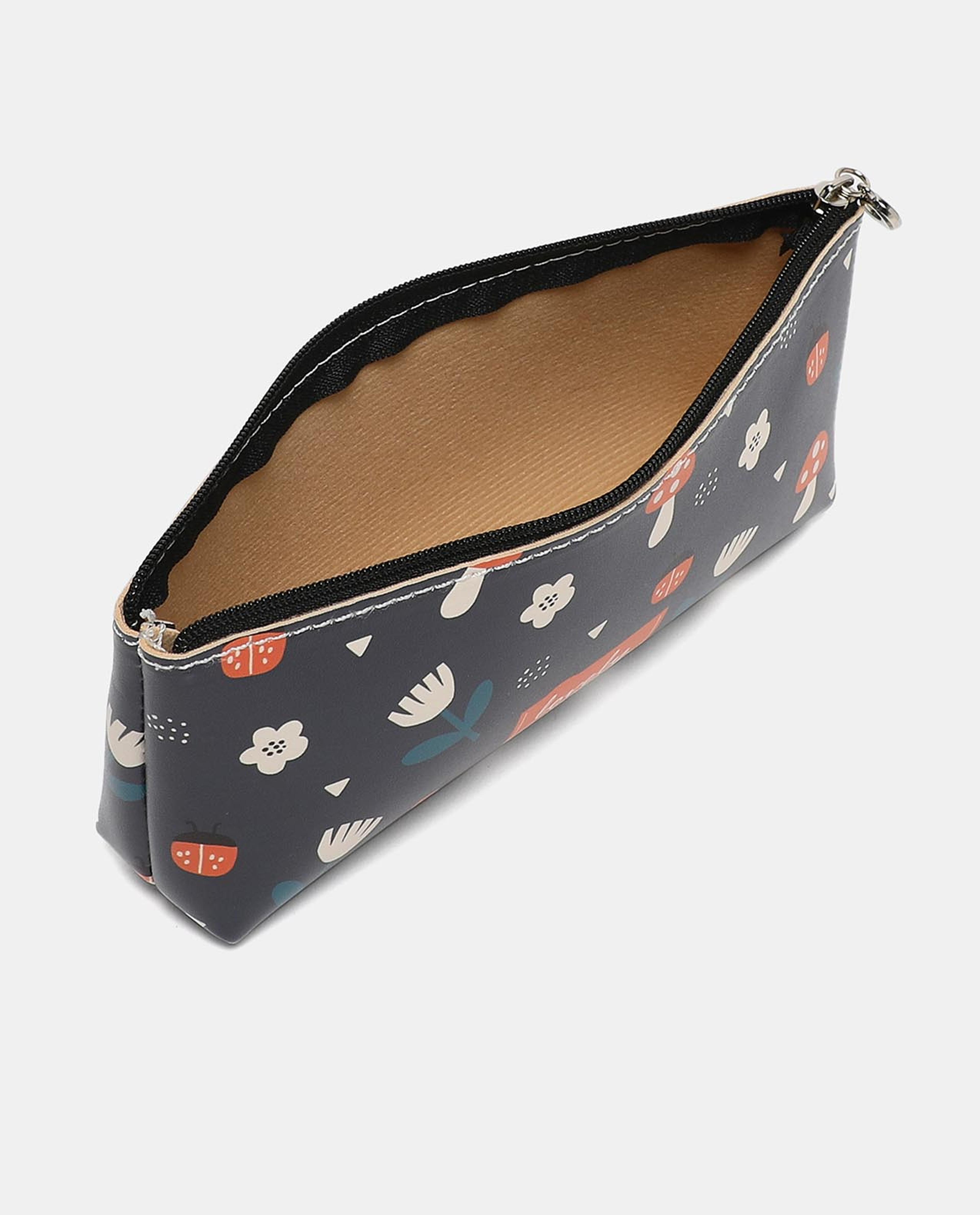 R&B Grey All Over Printed Pencil Pouch