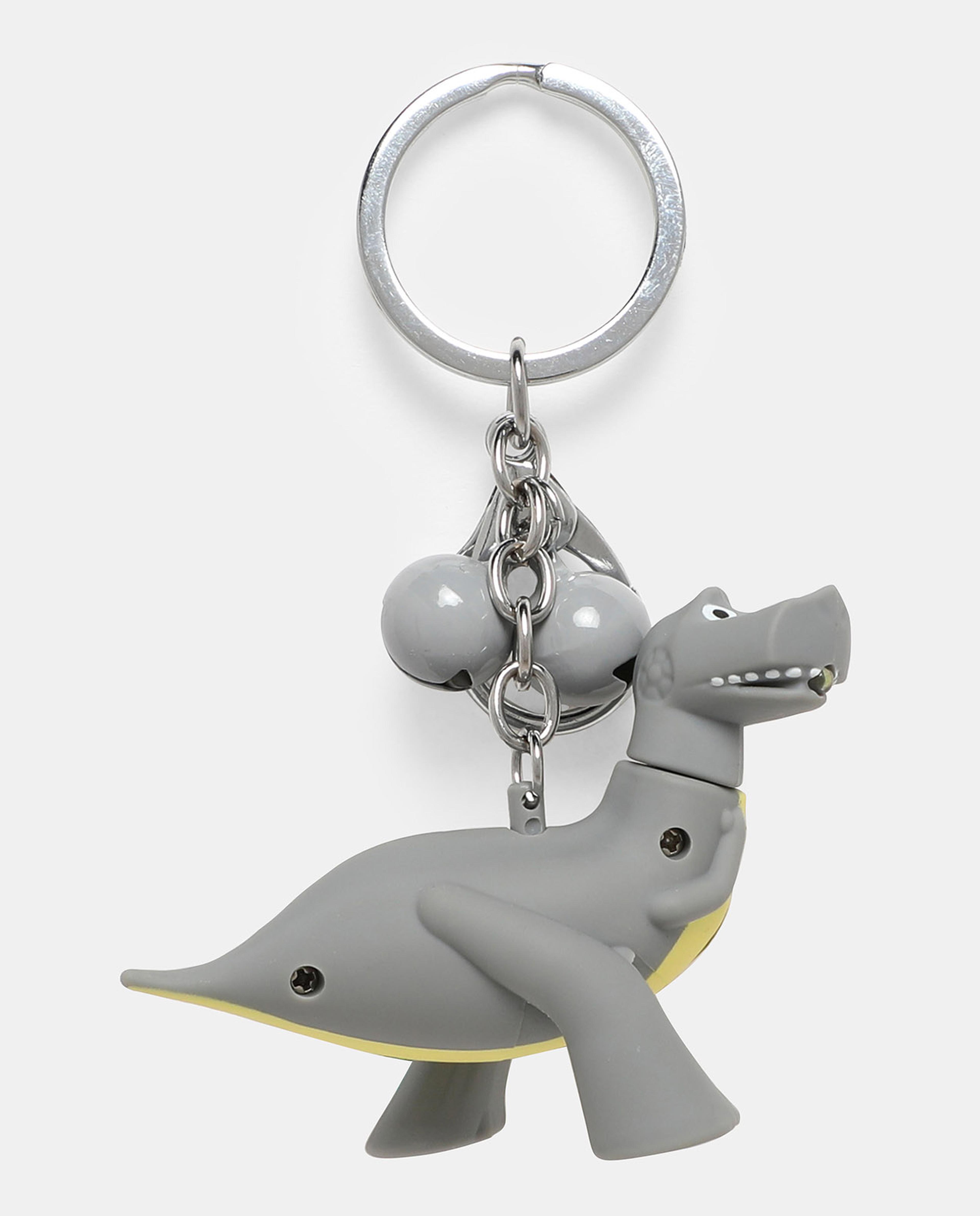 آر أند بي ميدالية مفاتيح الديناصور الرمادي مع أجراس