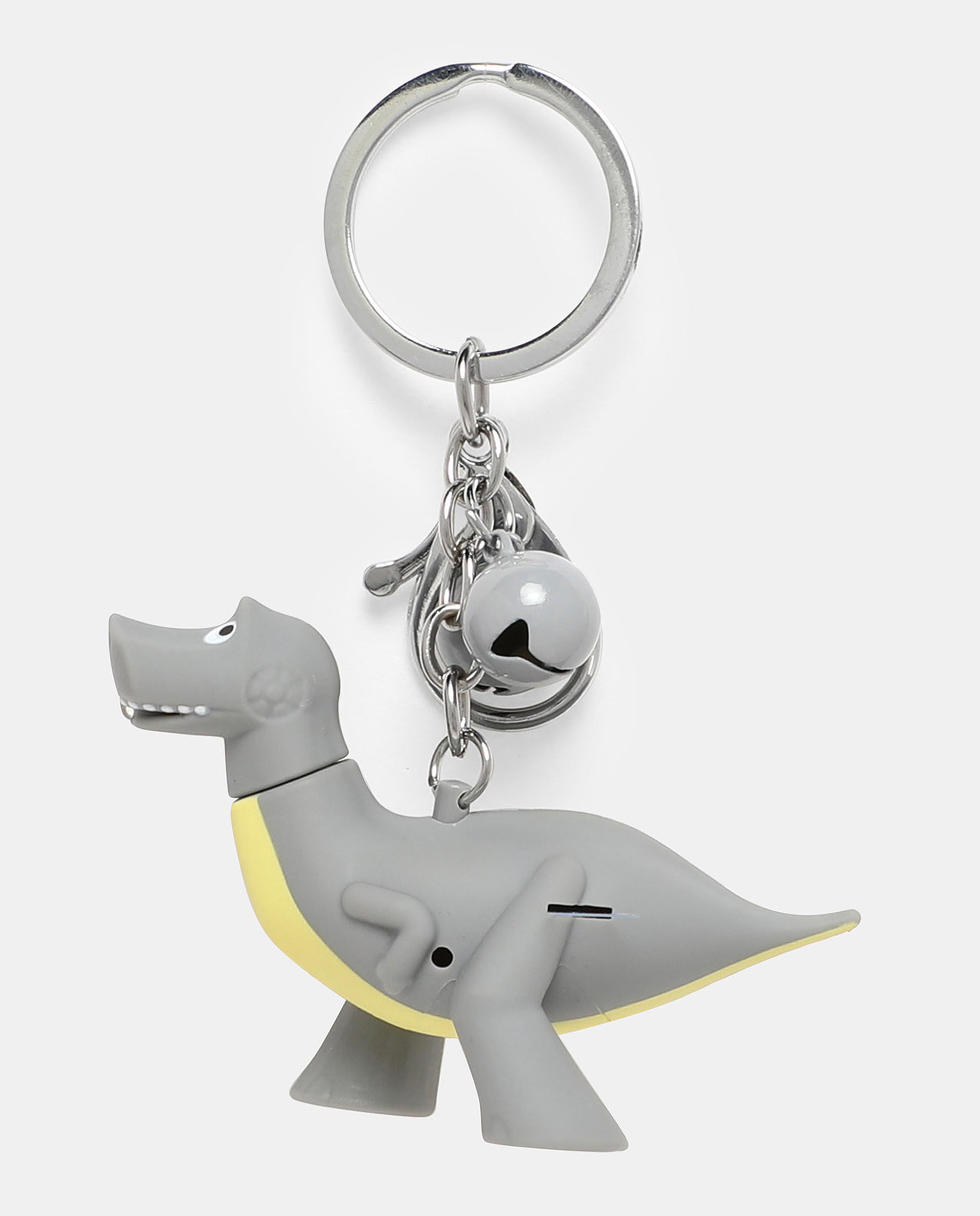 آر أند بي ميدالية مفاتيح الديناصور الرمادي مع أجراس