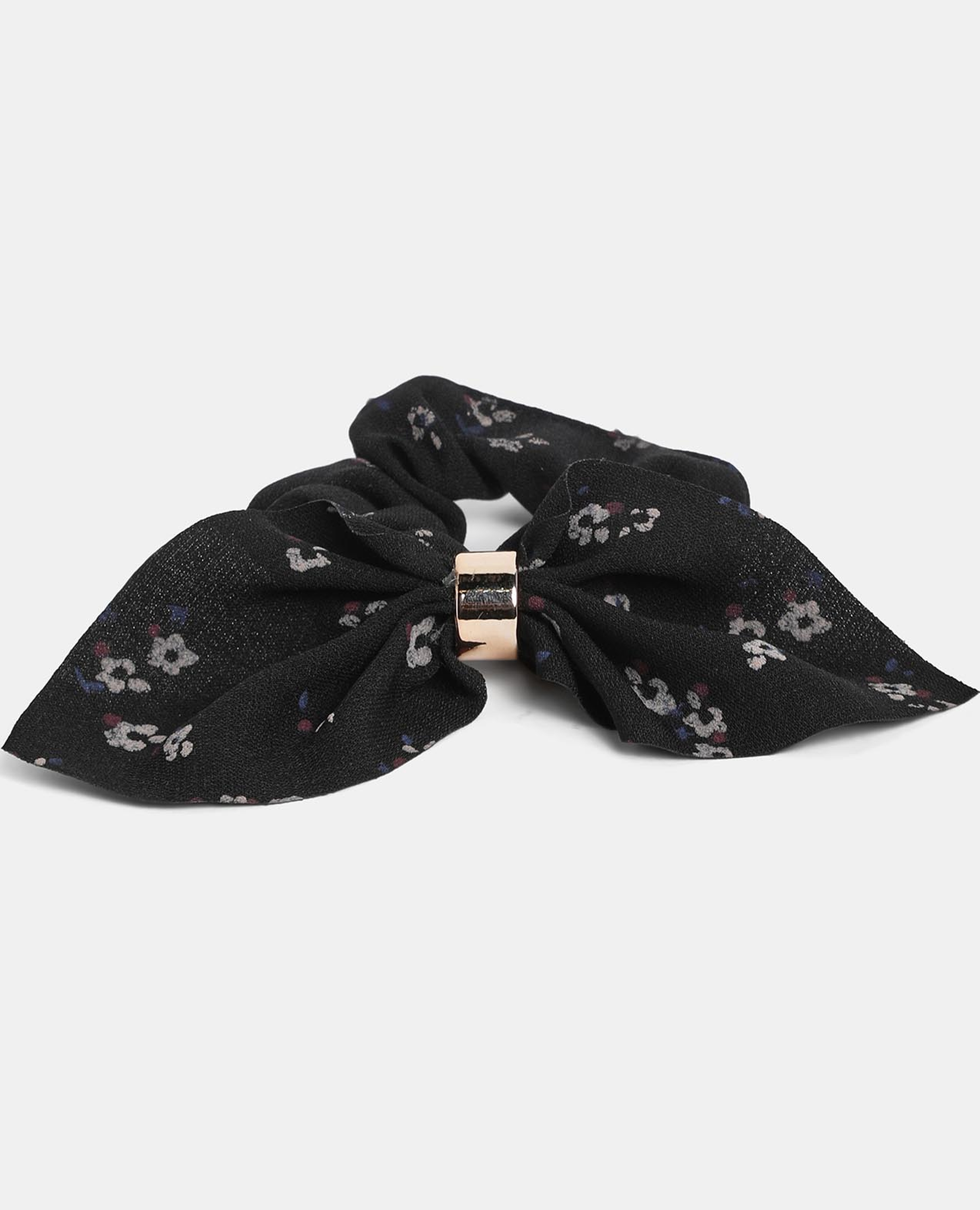 Black Pattern Hair Scrunch Rubber band