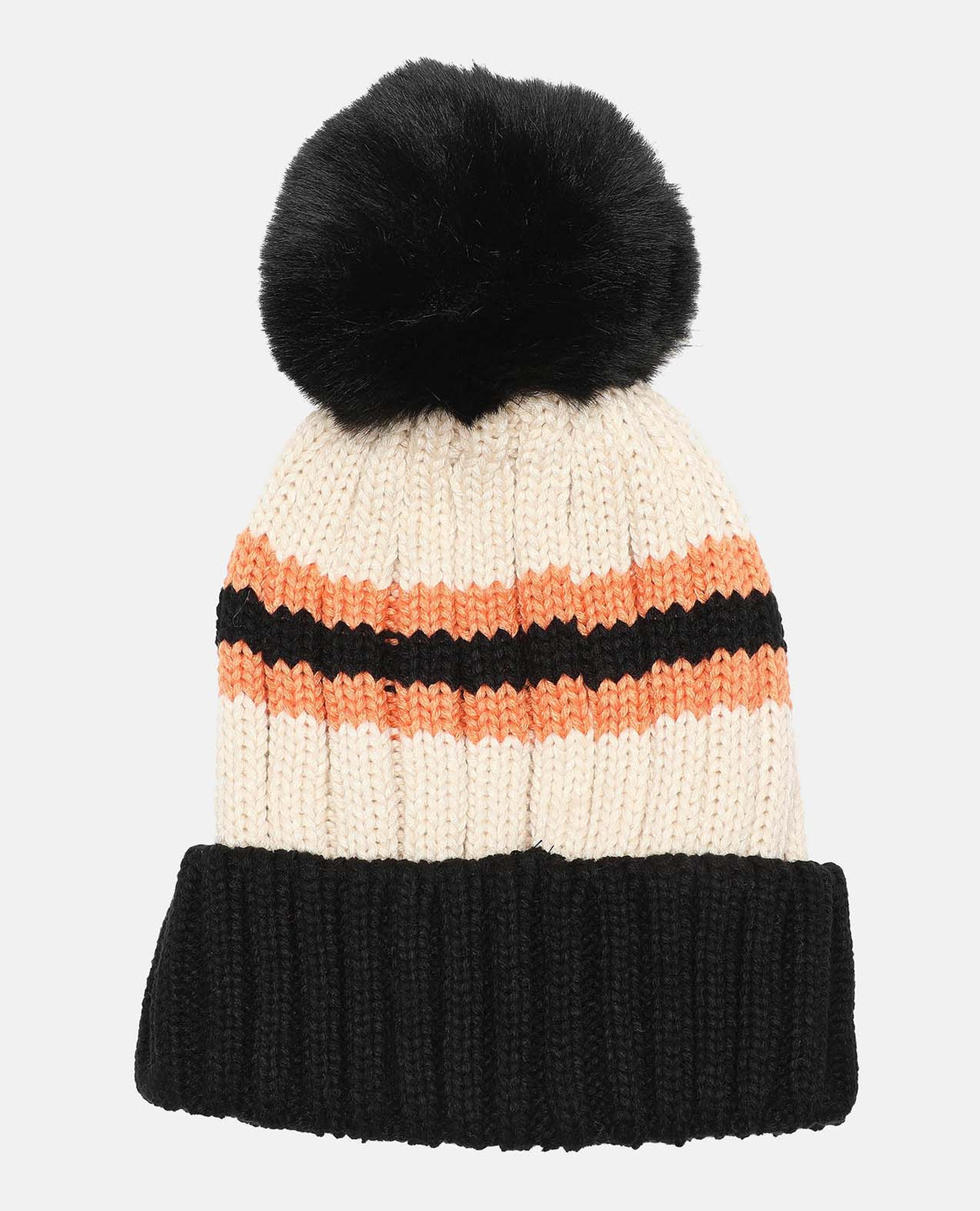 Black Relaxed Fit Bonnet Cap