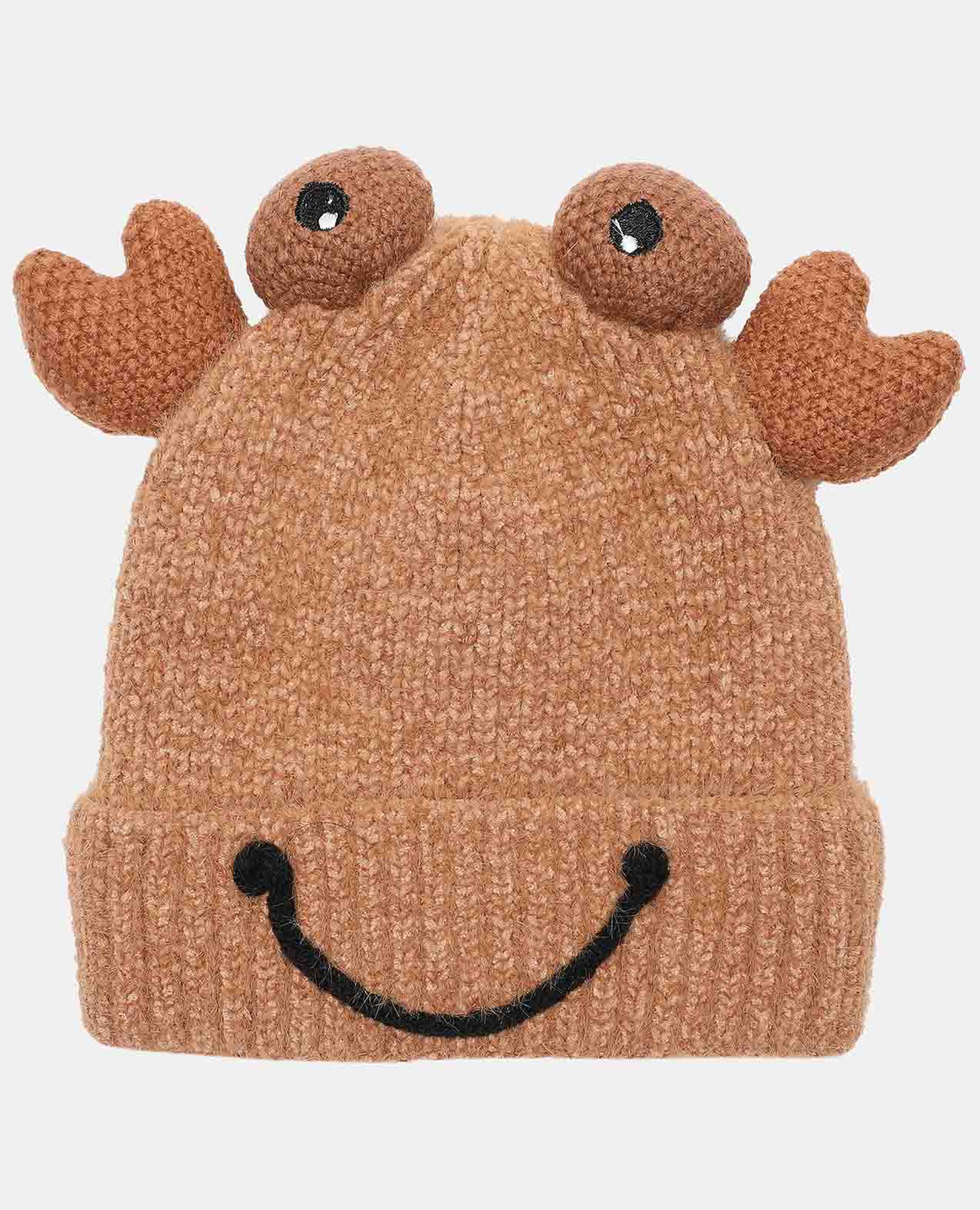 Brown Relaxed Fit Bonnet Cap