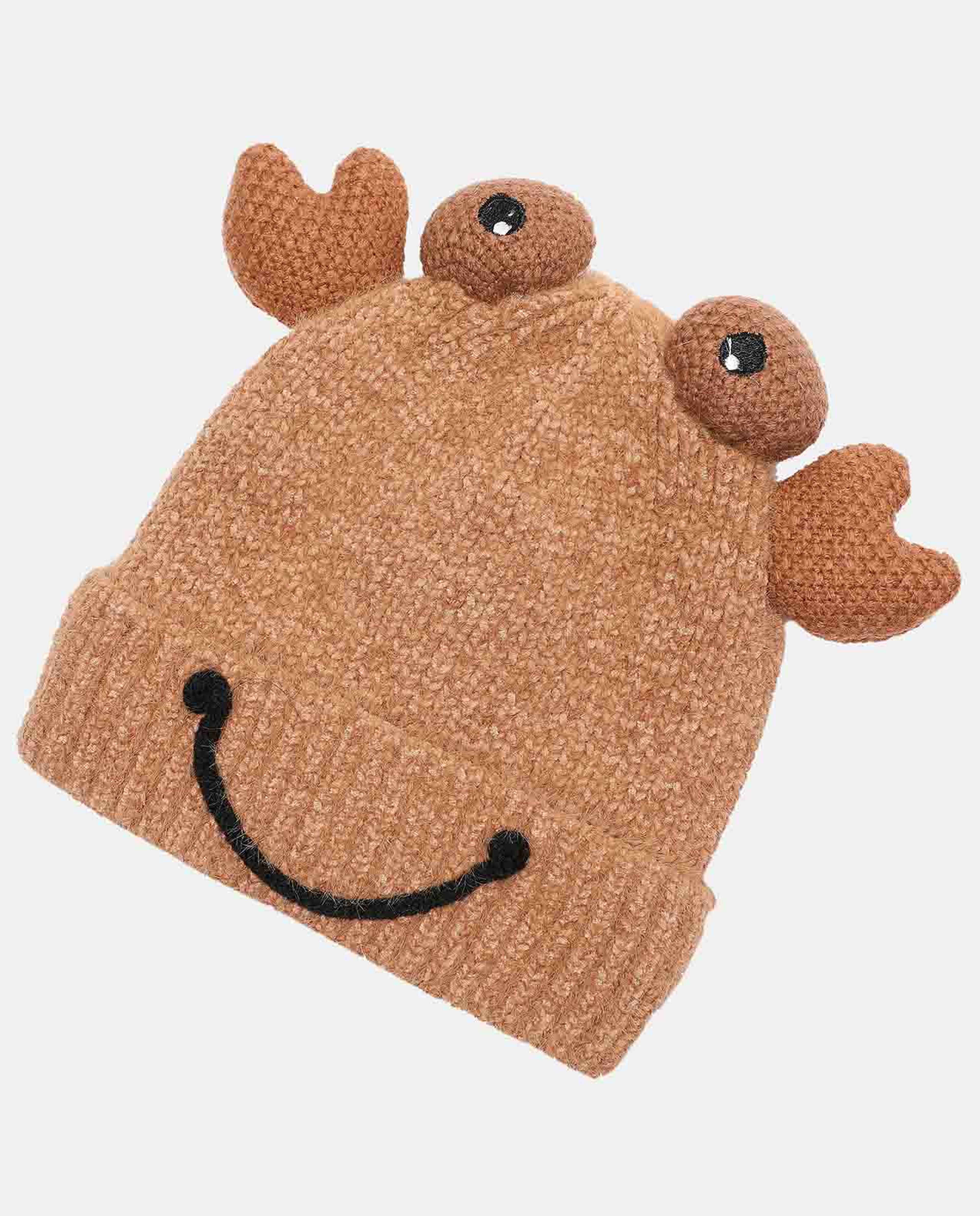 Brown Relaxed Fit Bonnet Cap