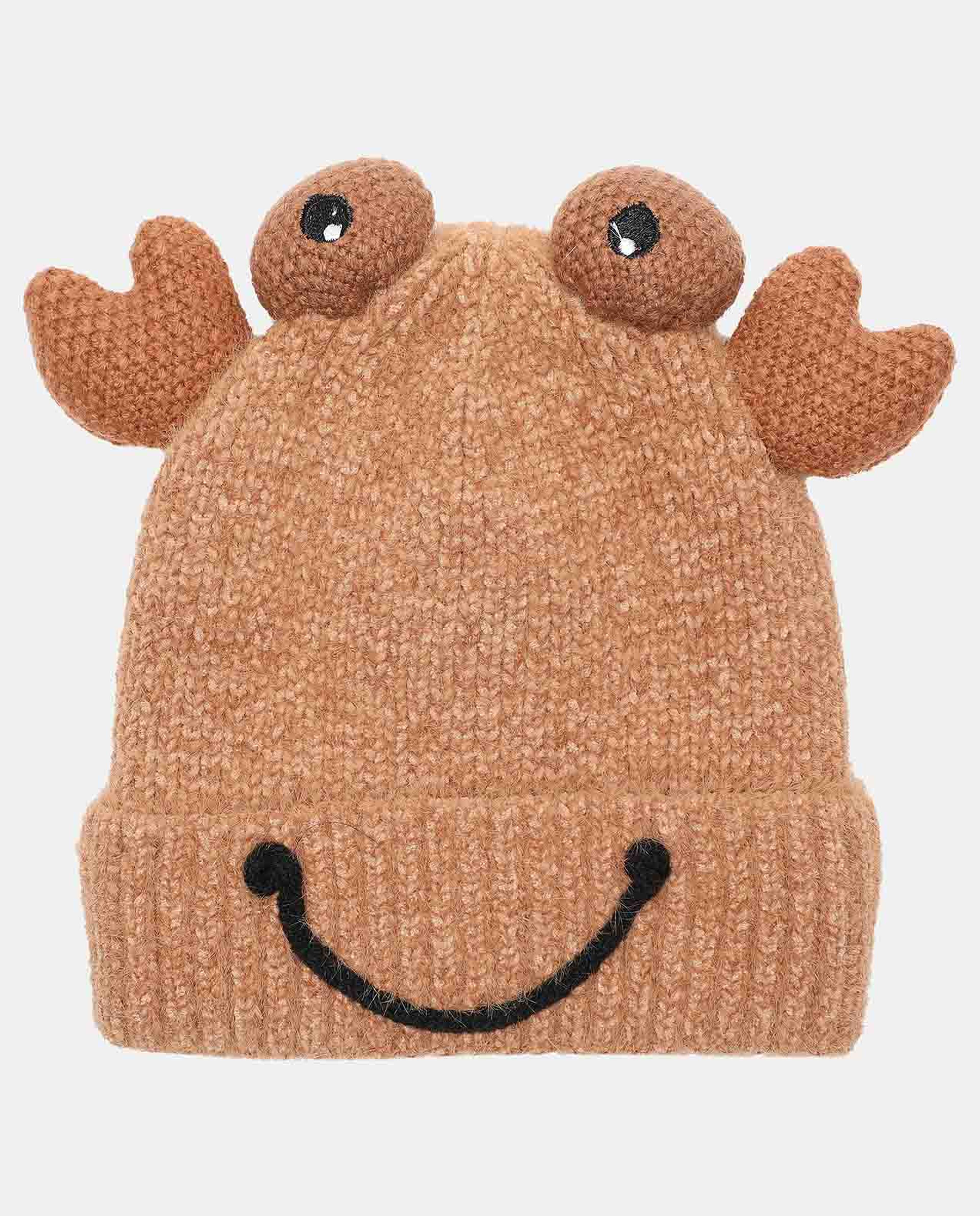 Brown Relaxed Fit Bonnet Cap