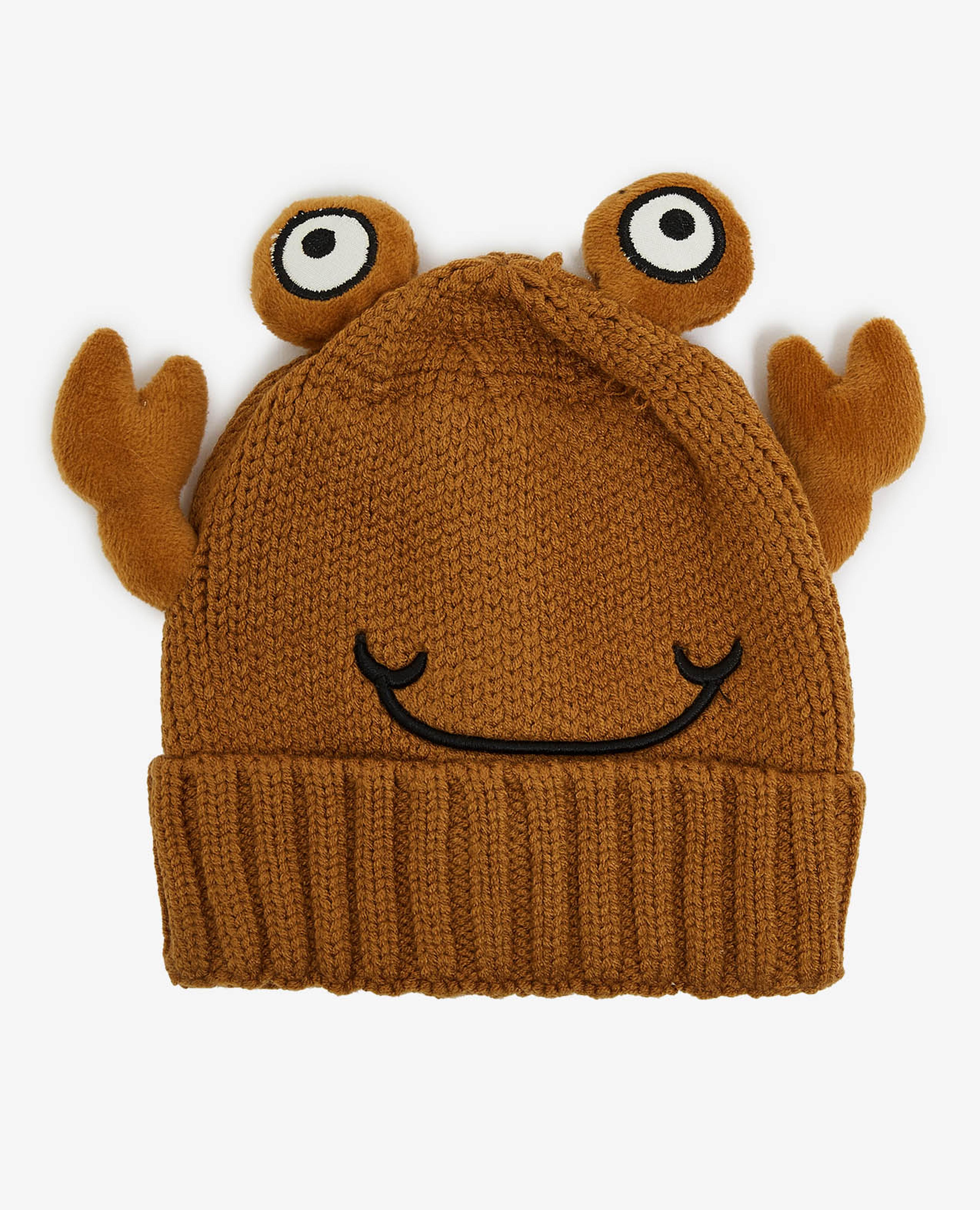 Brown Cartoon Printed Knitted Beanie