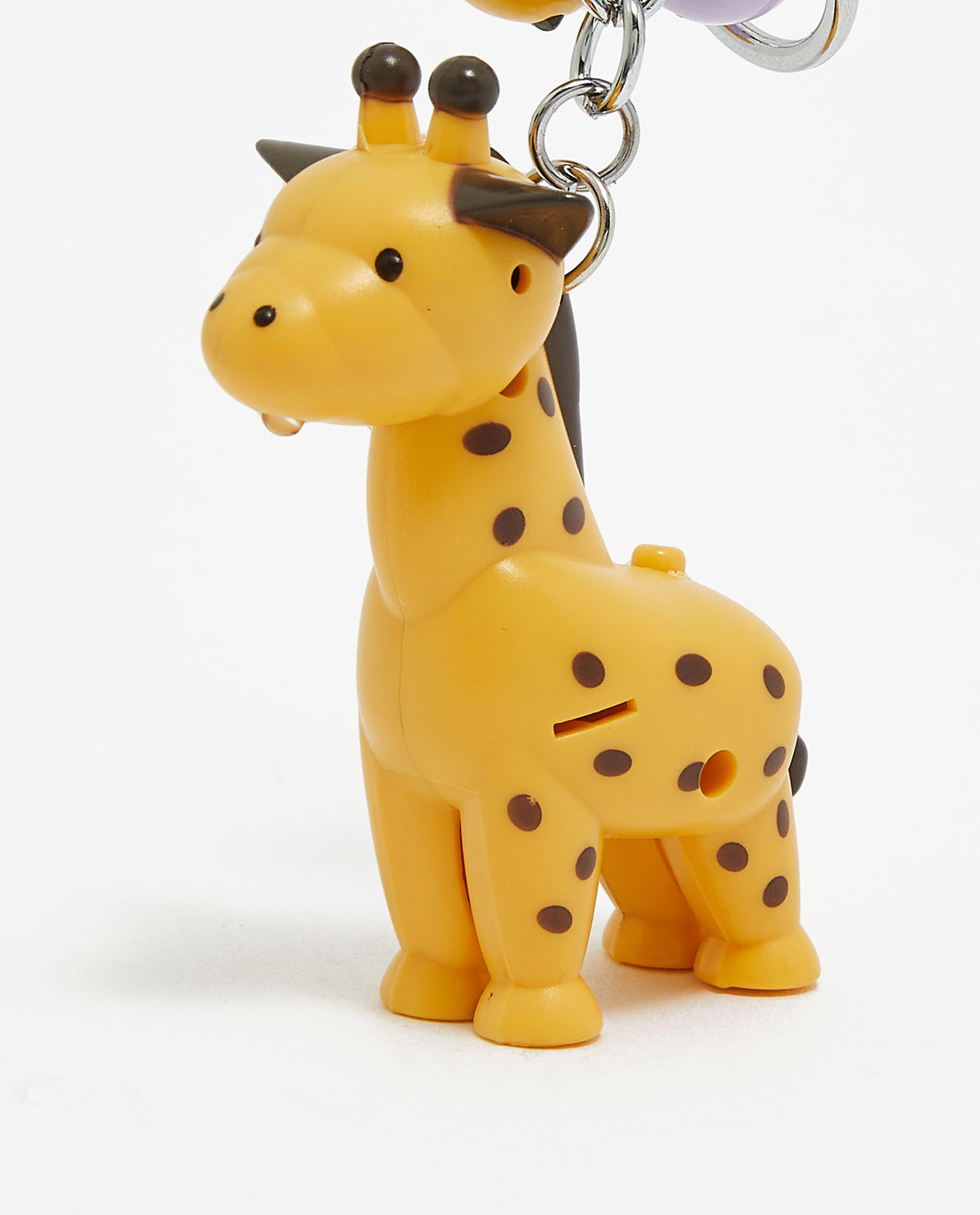 سلسلة مفاتيح بزينة زرافة باللون الأصفر
