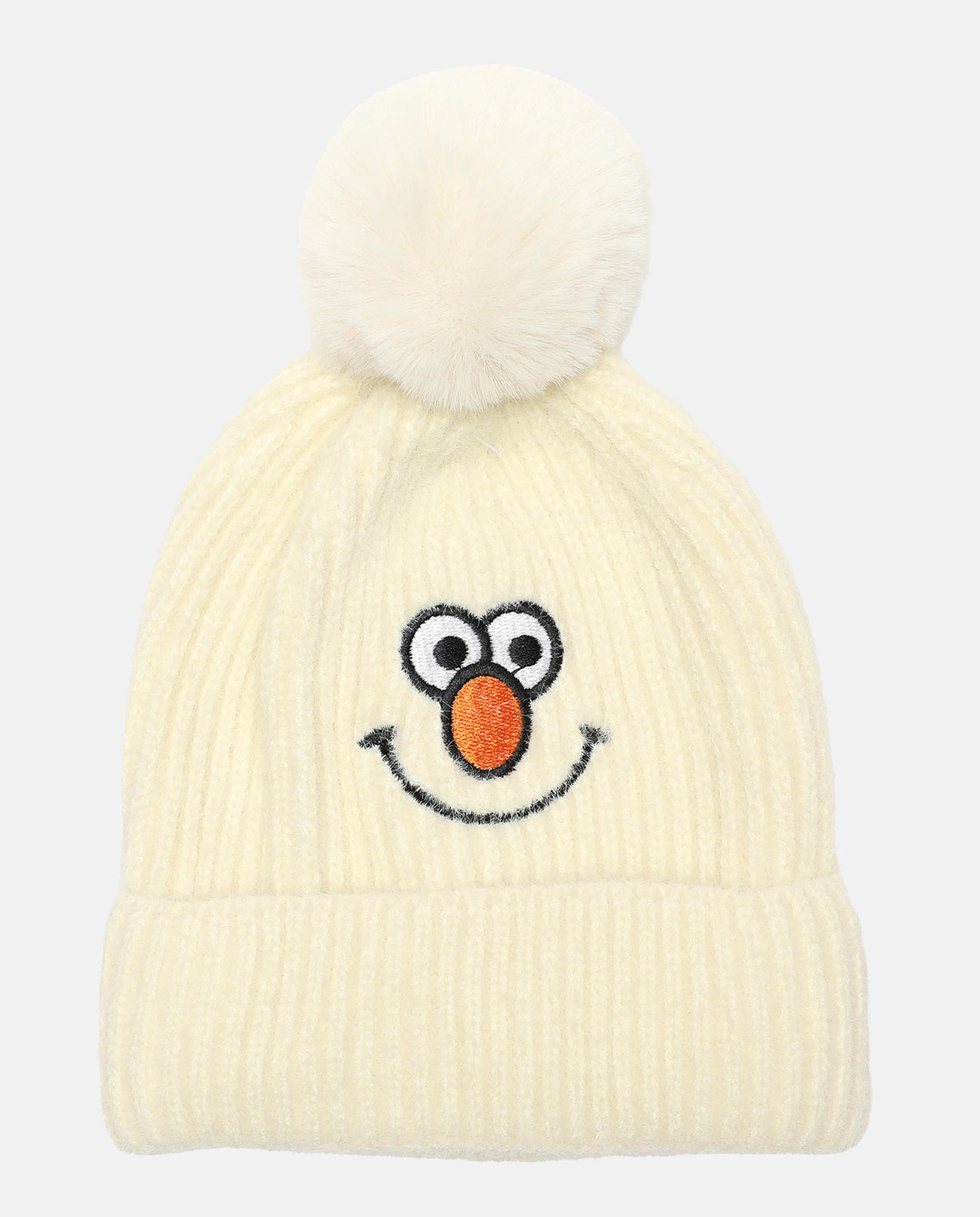 White Relaxed Fit Bonnet Cap