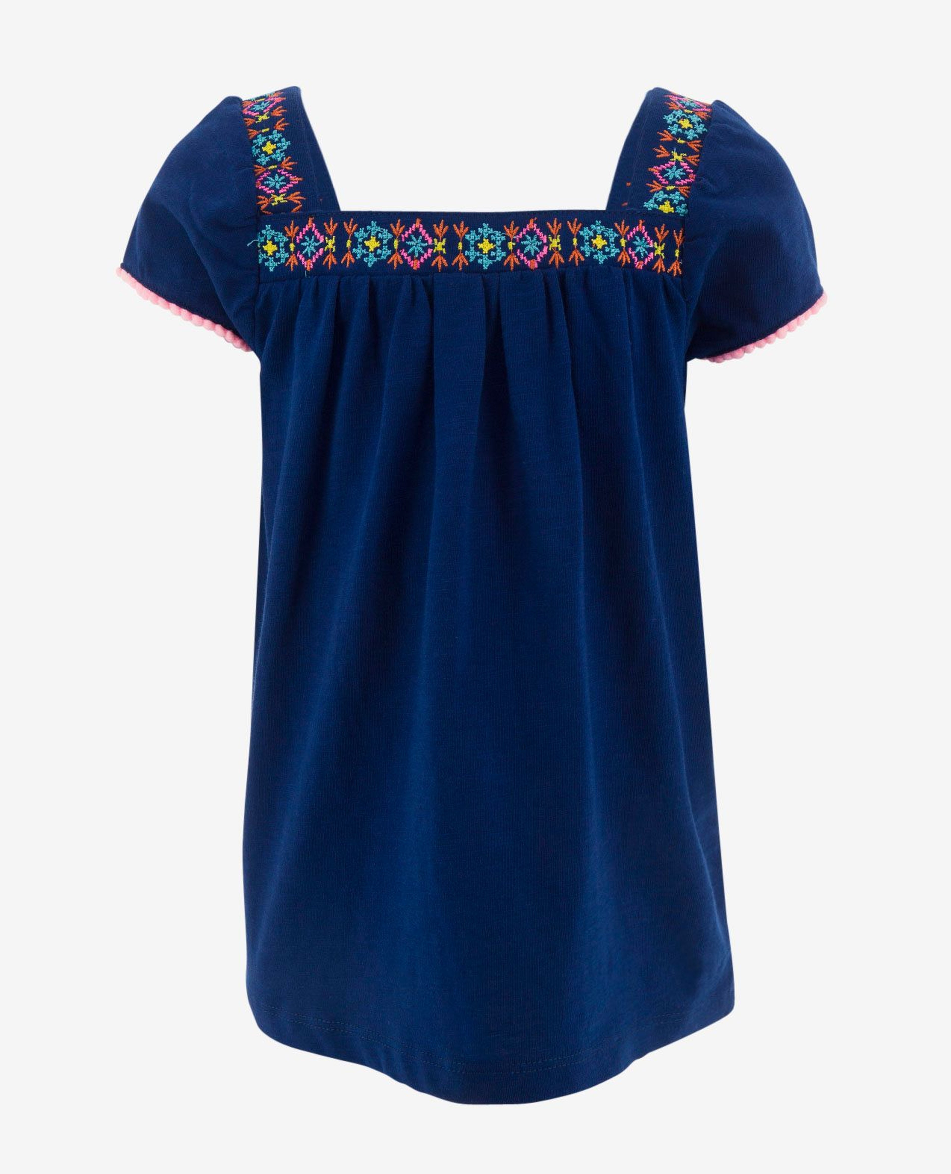 بلوزة مطرزة باللون الأزرق الكحلي من
