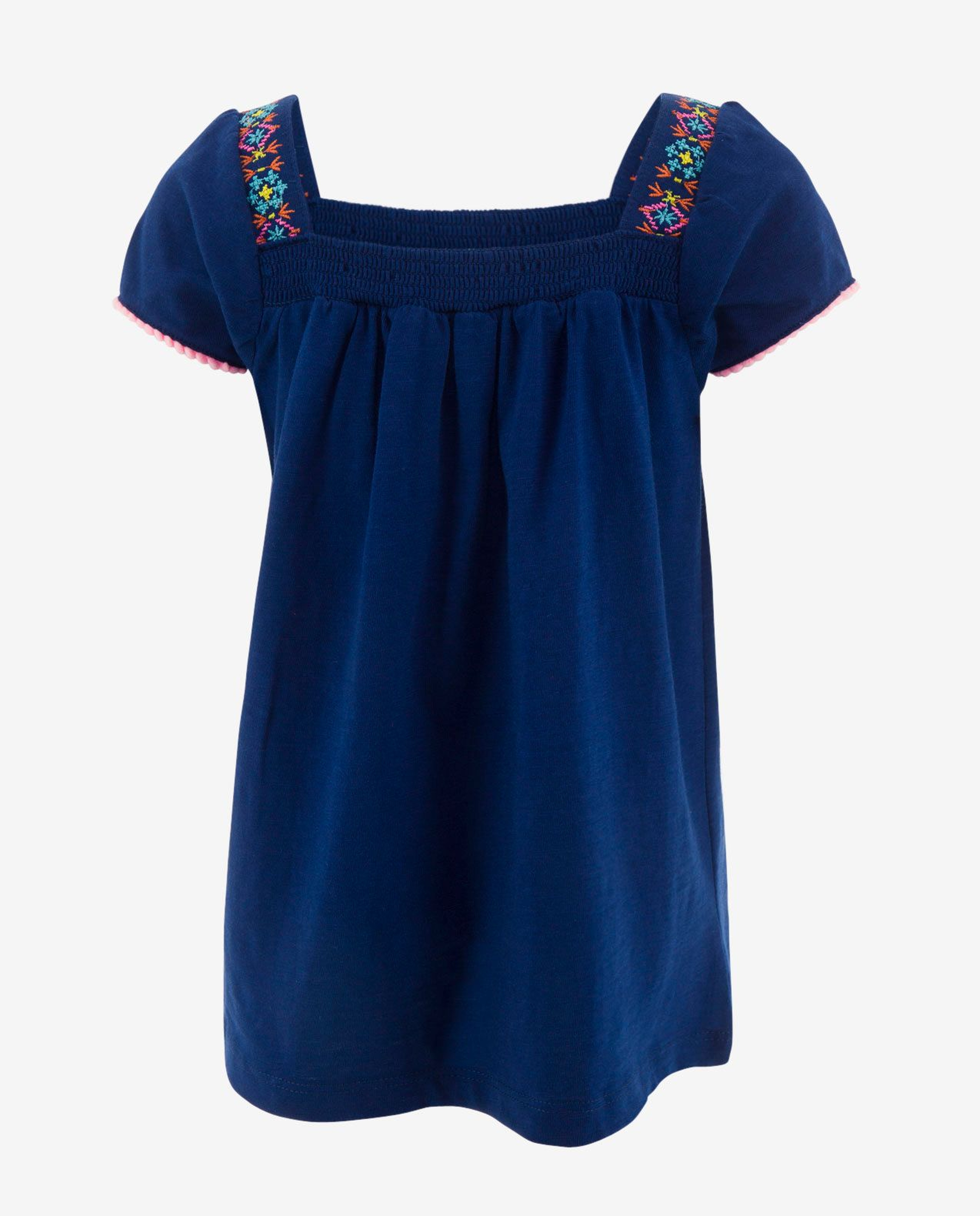 Navy Blue Embroidered Top