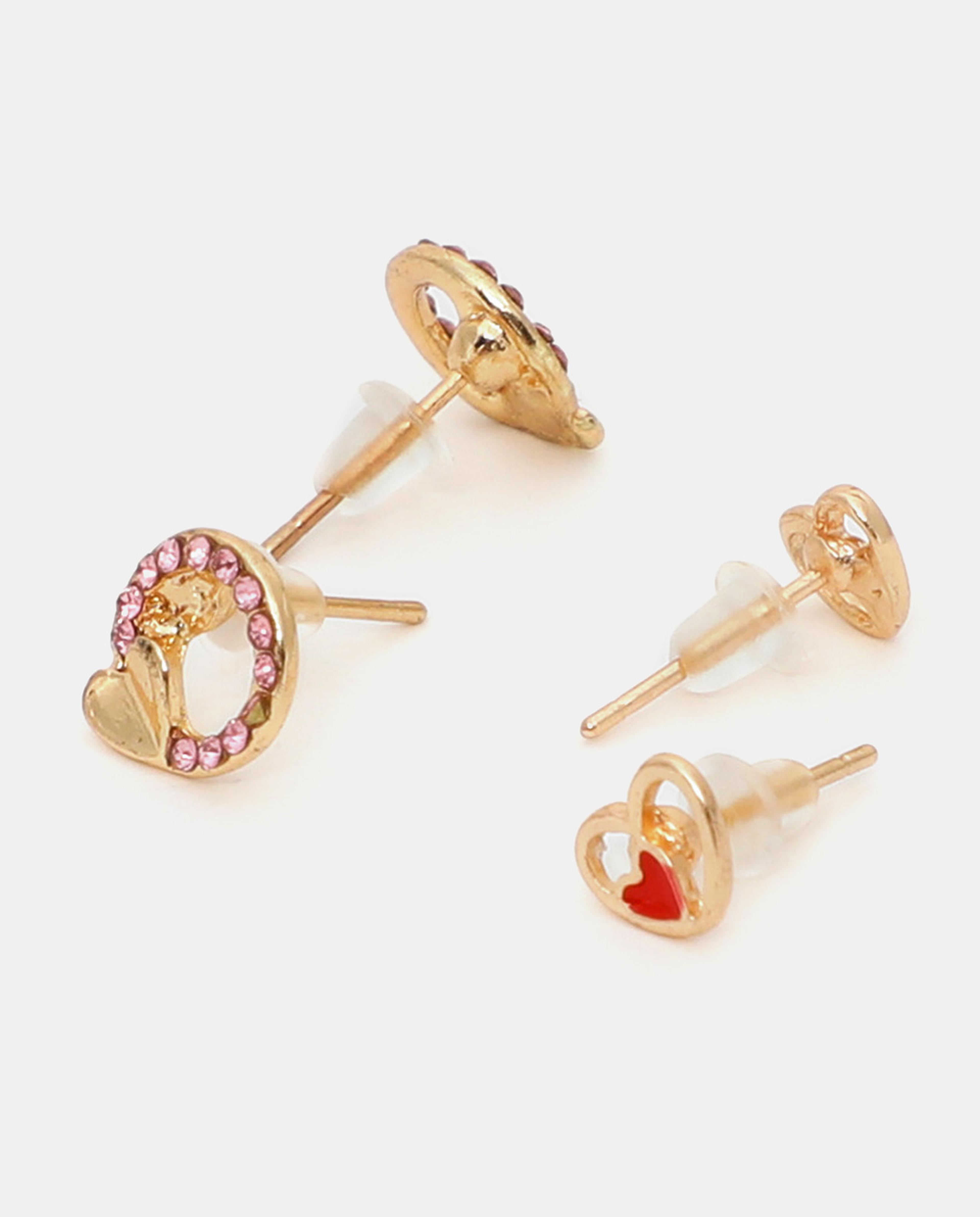 مجموعة من 3 قطع- أقراط أذن باللون الذهبي من آر أند بي