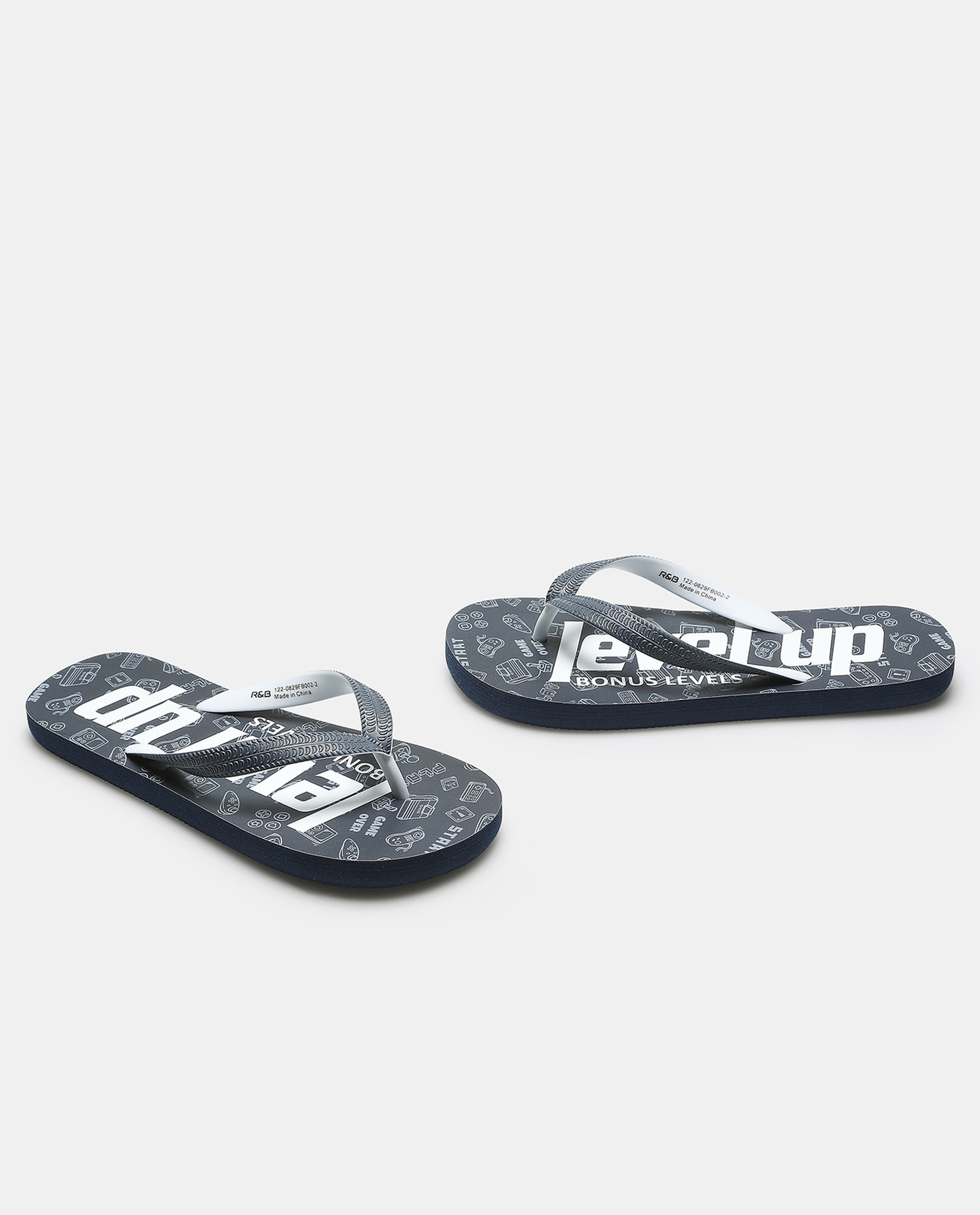 آر أند بي فليب فلوب بطبعة باللون الأزرق