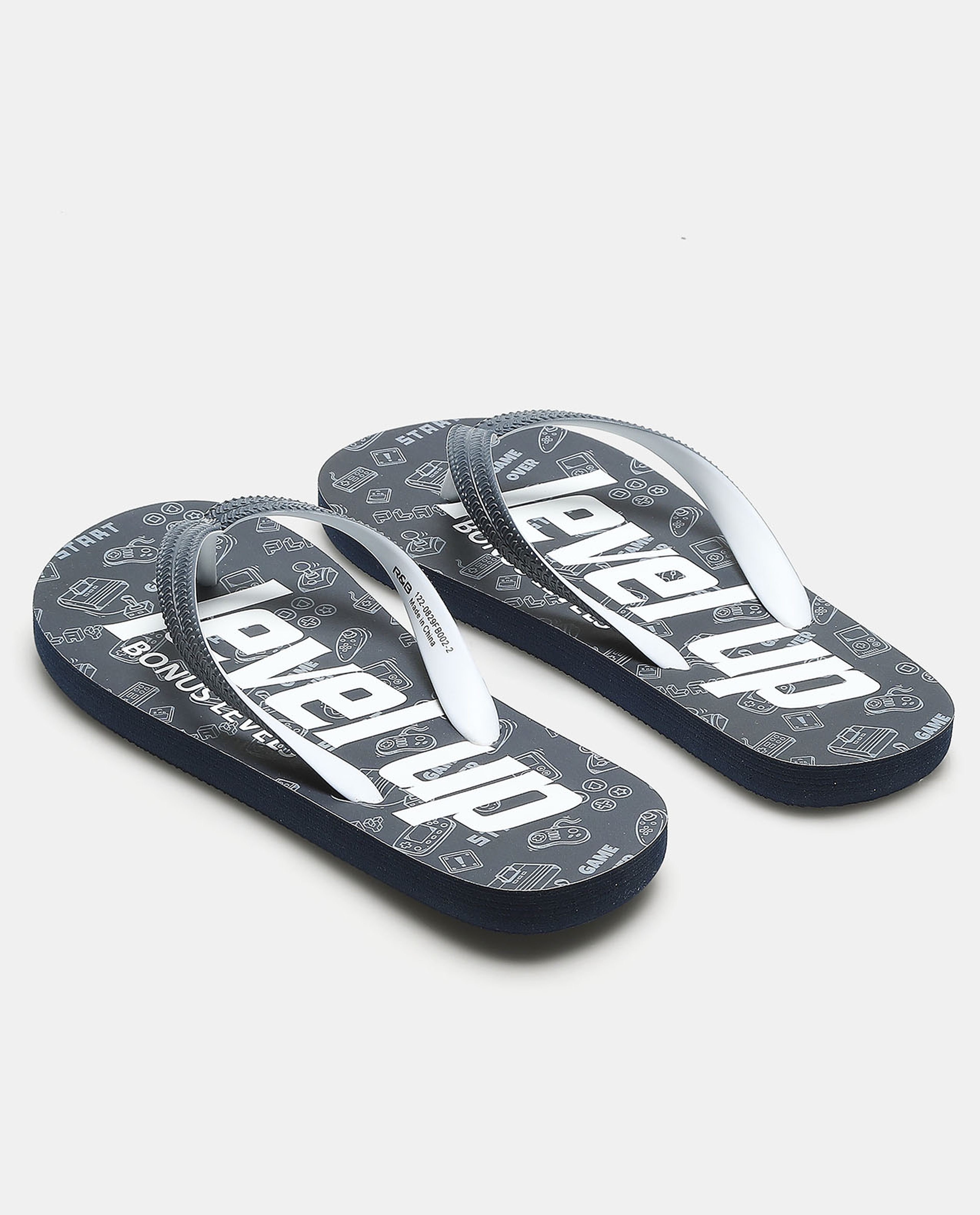 آر أند بي فليب فلوب بطبعة باللون الأزرق