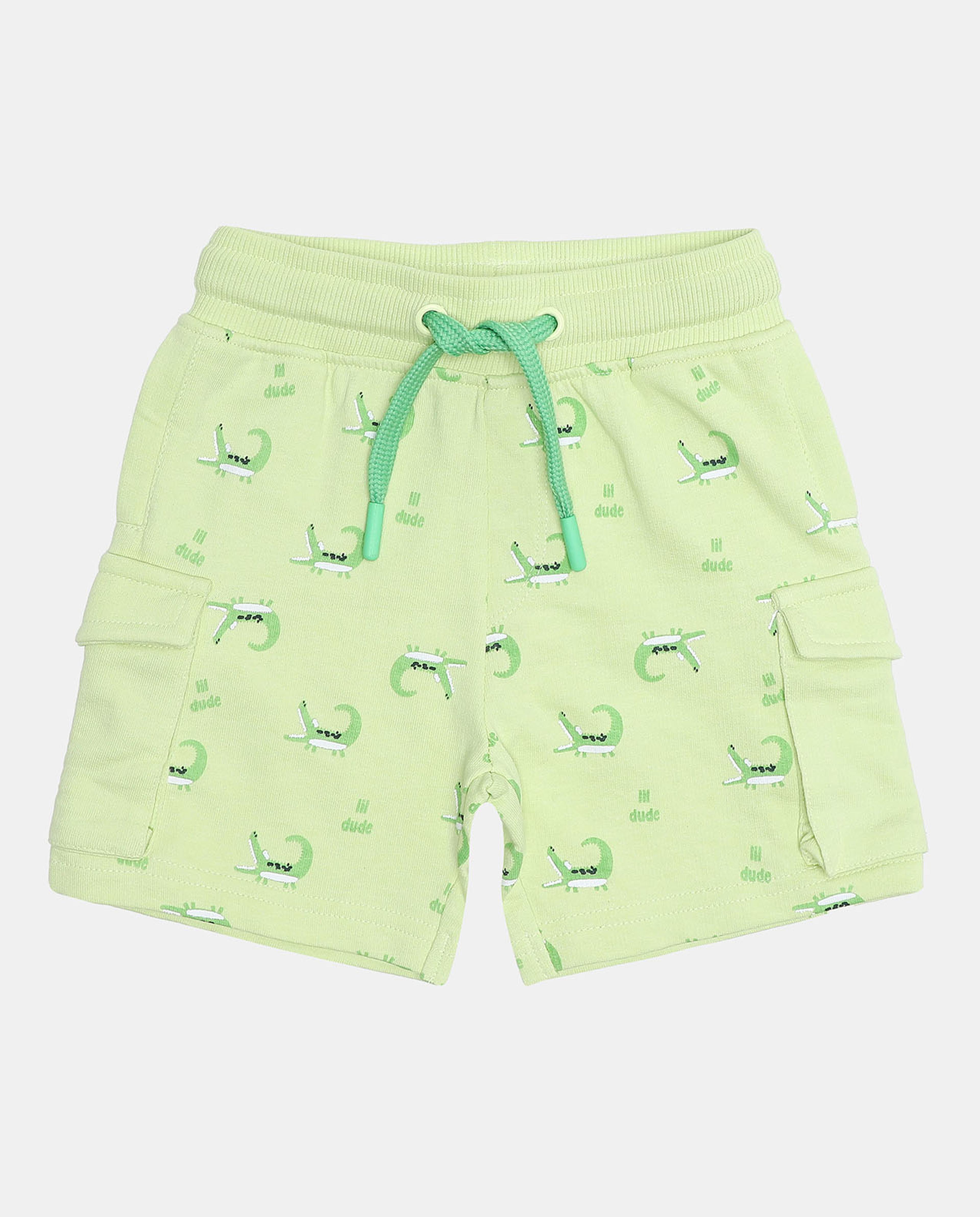 شورت كاجوال محبوك بطبعة