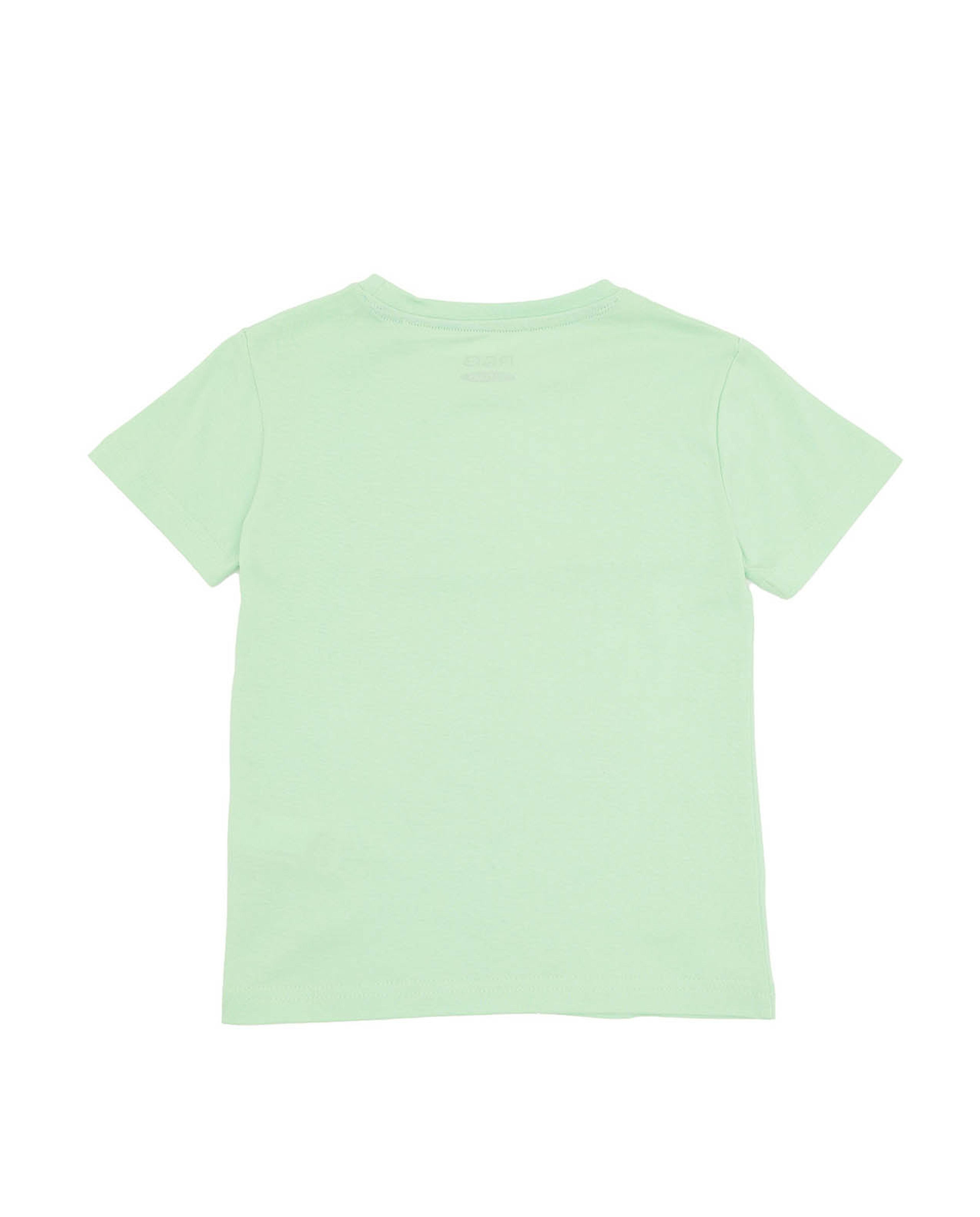 تيشيرت بياقة مستديرة وأكمام قصيرة وطبعة