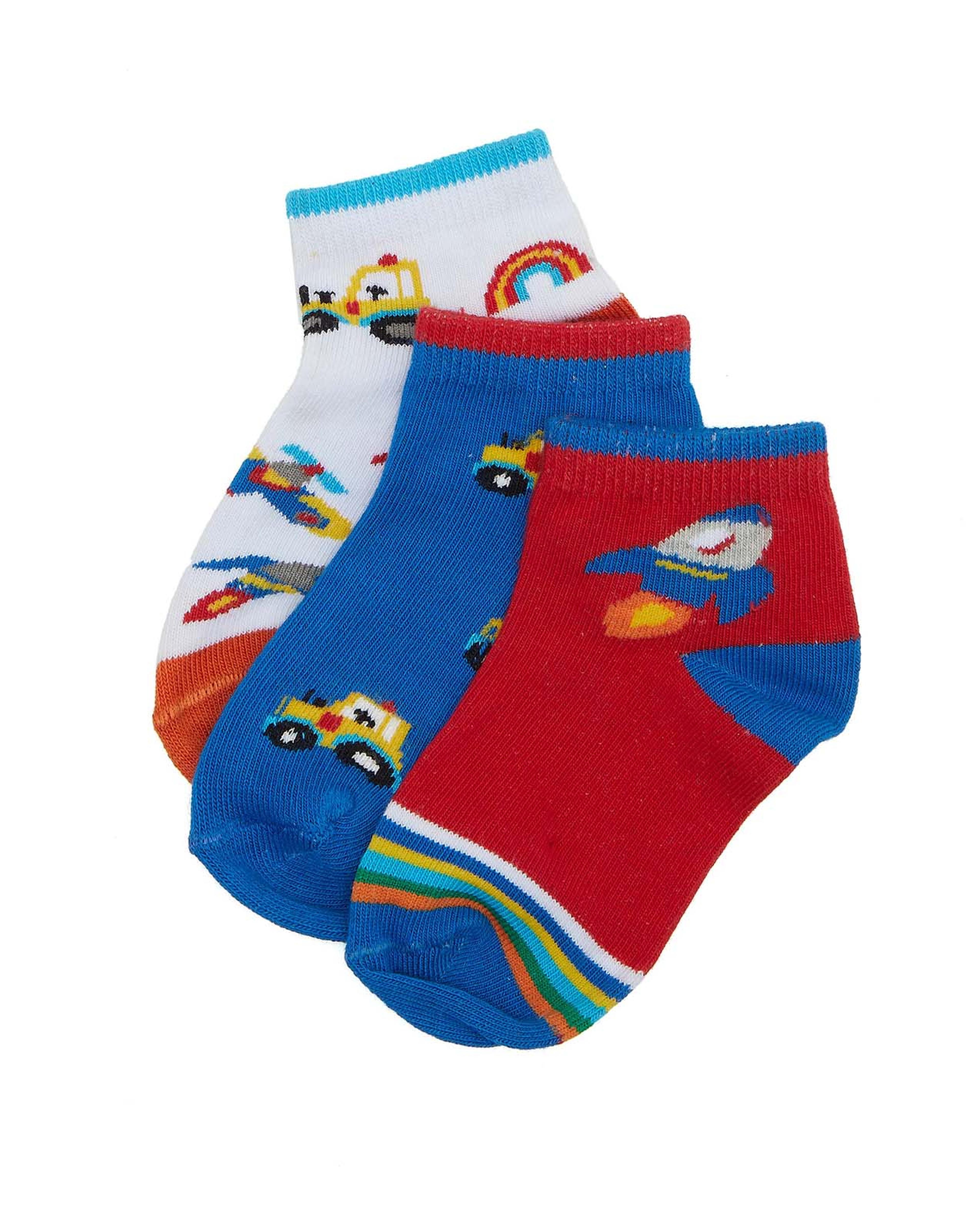 جوارب للكاحل بطبعة - 3 أزواج