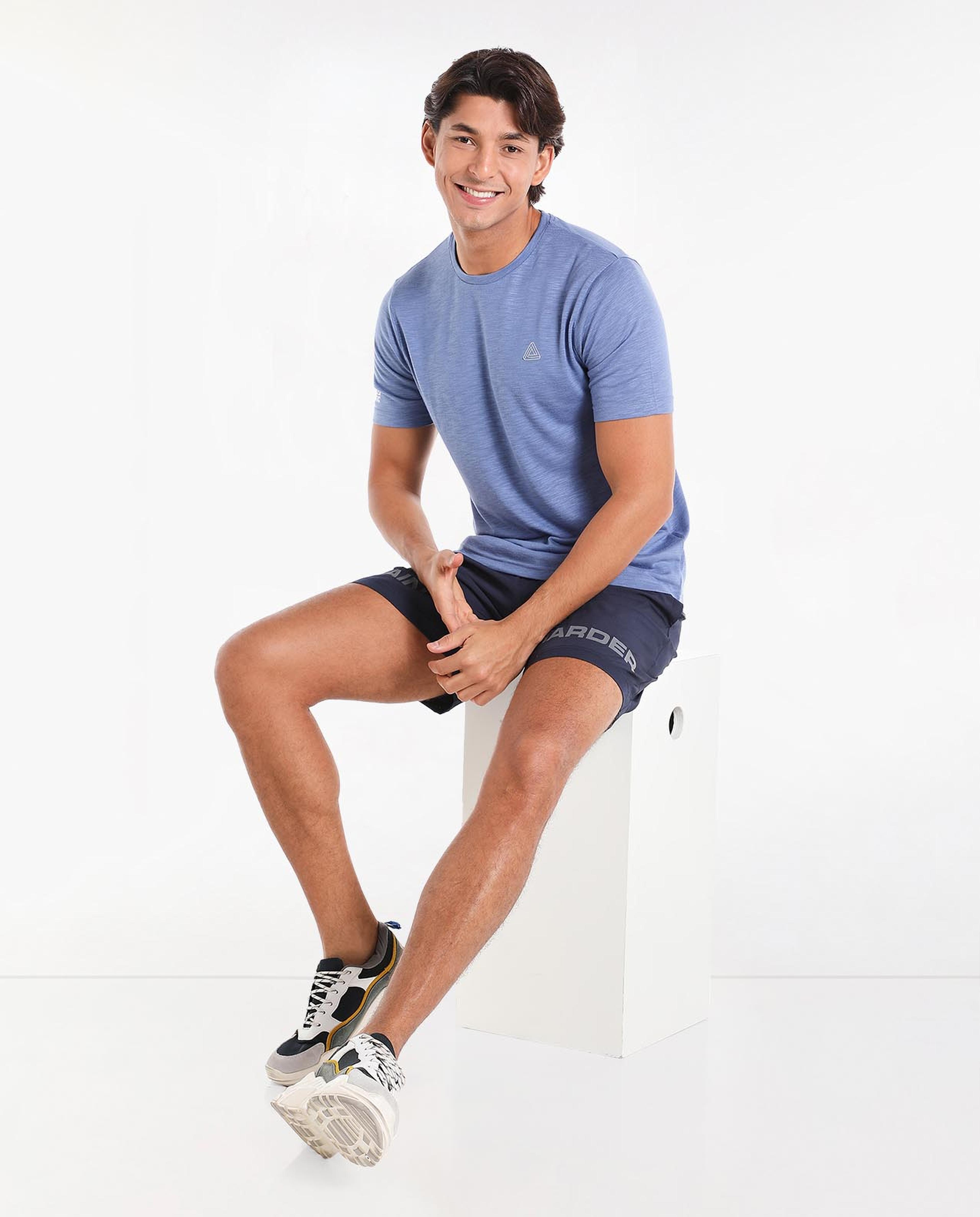 Printed Sports Shorts With Elasticated Waist