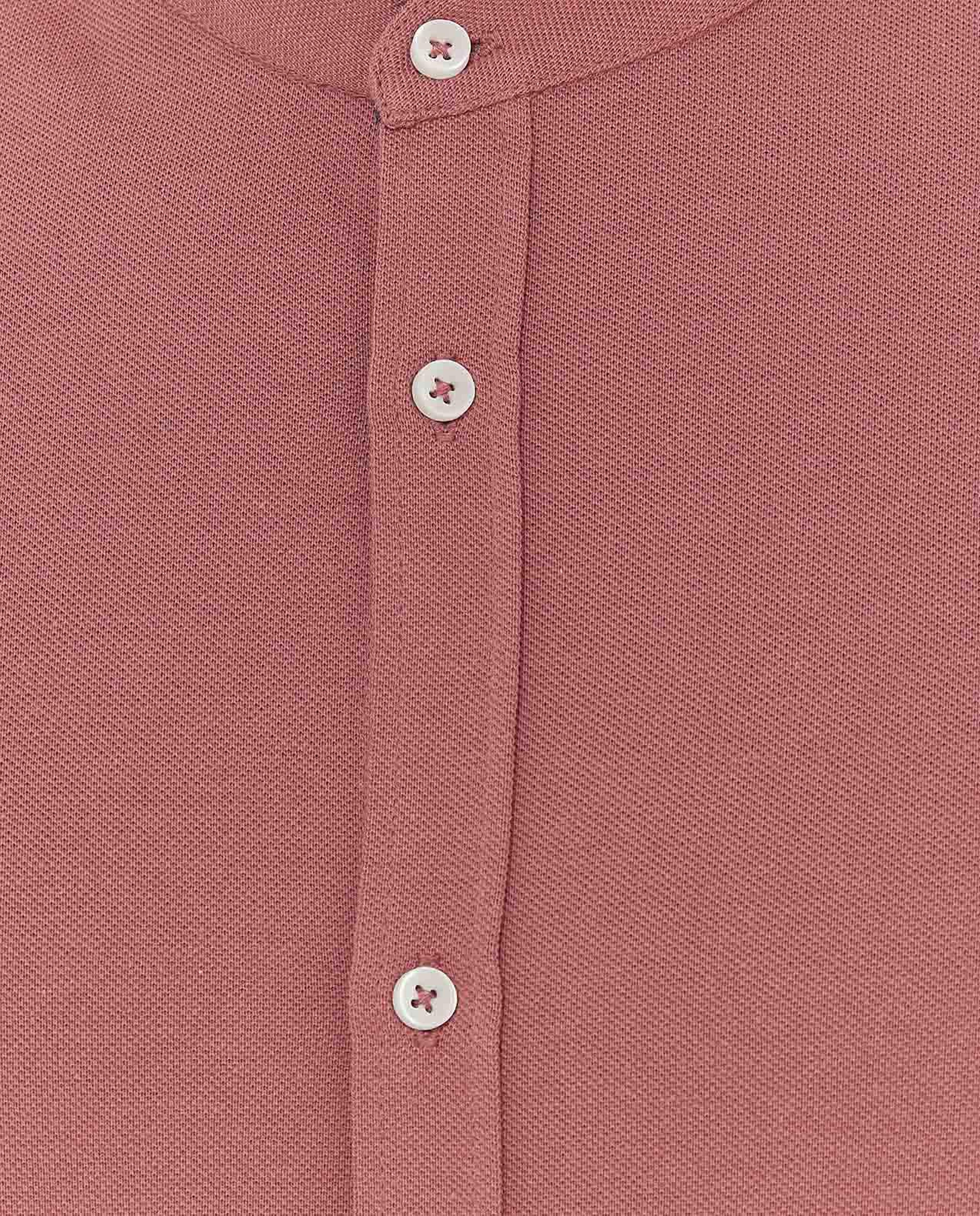 Solid Shirt with Mandarin Collar and Long Sleeves