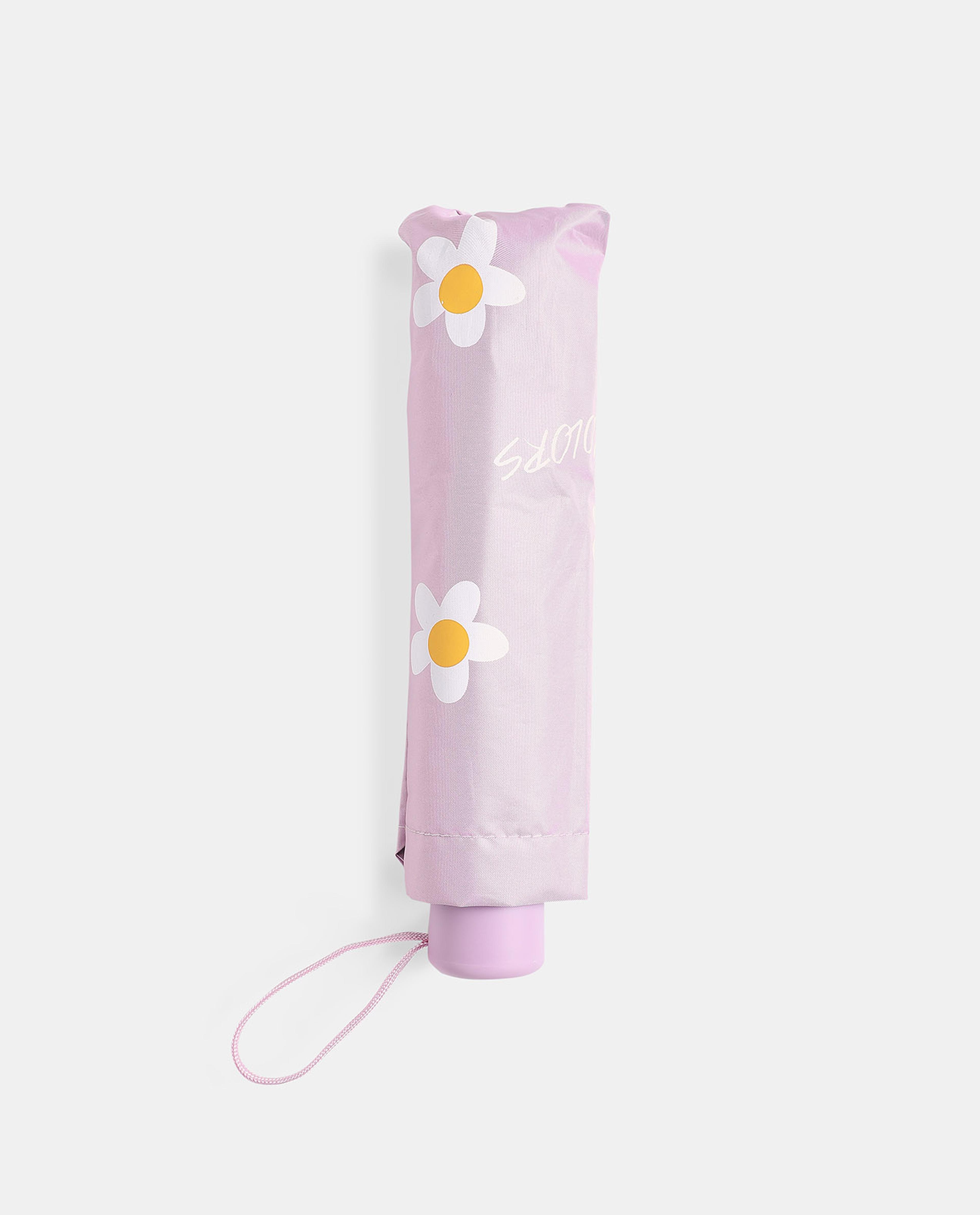 مظلة وردية بنقشة زهور من آر أند بي