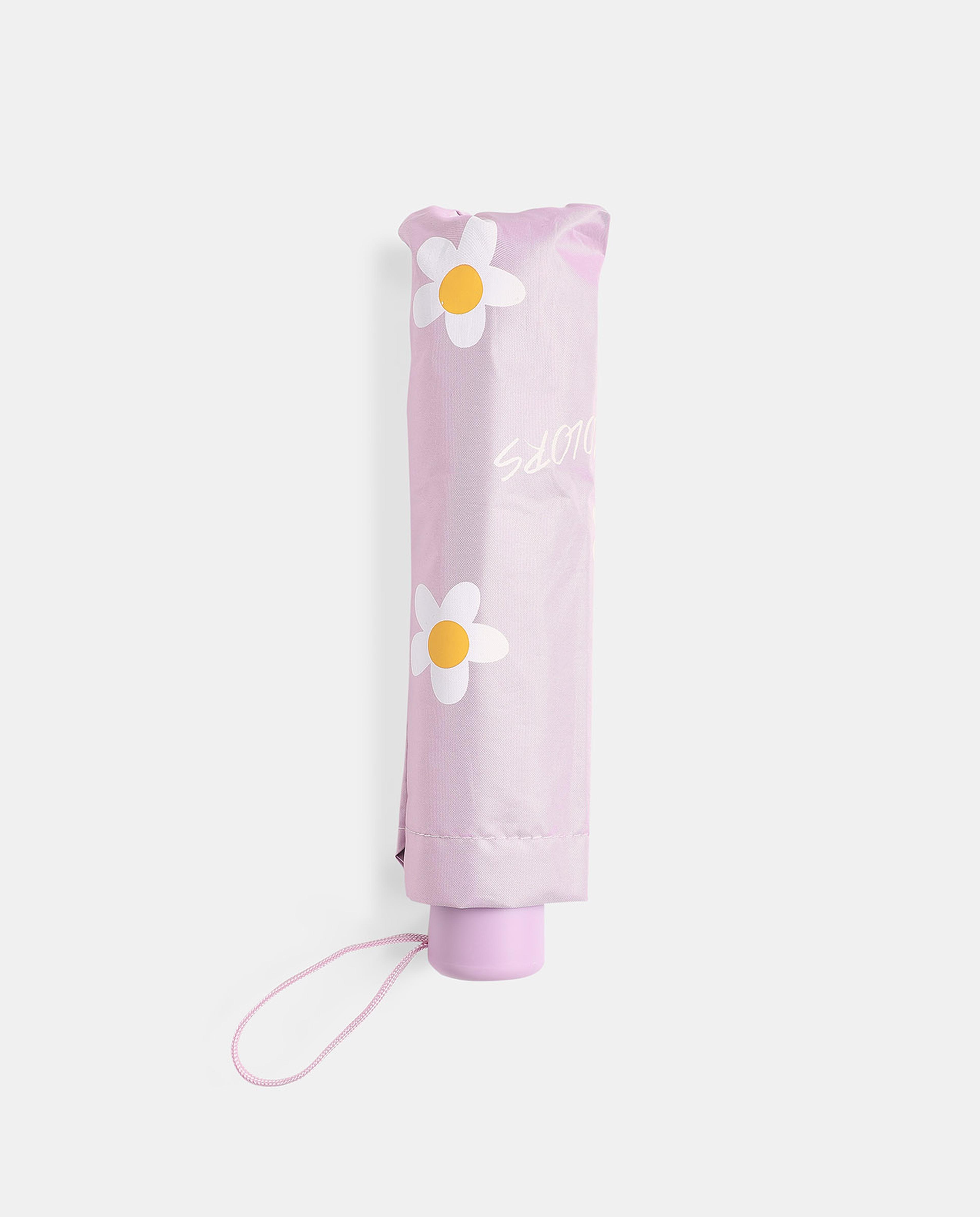 مظلة وردية بنقشة زهور من آر أند بي