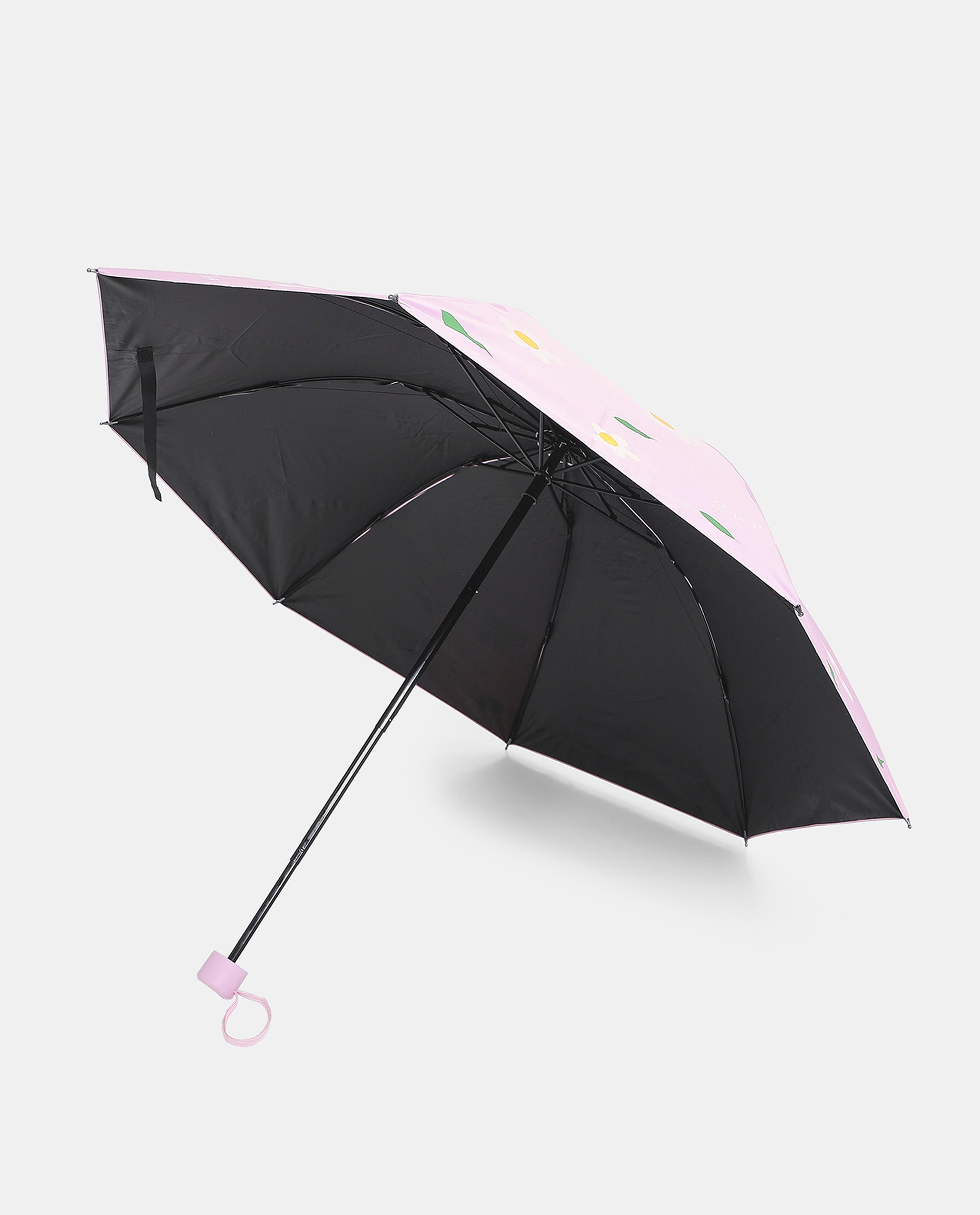 مظلة وردية بنقشة زهور من آر أند بي