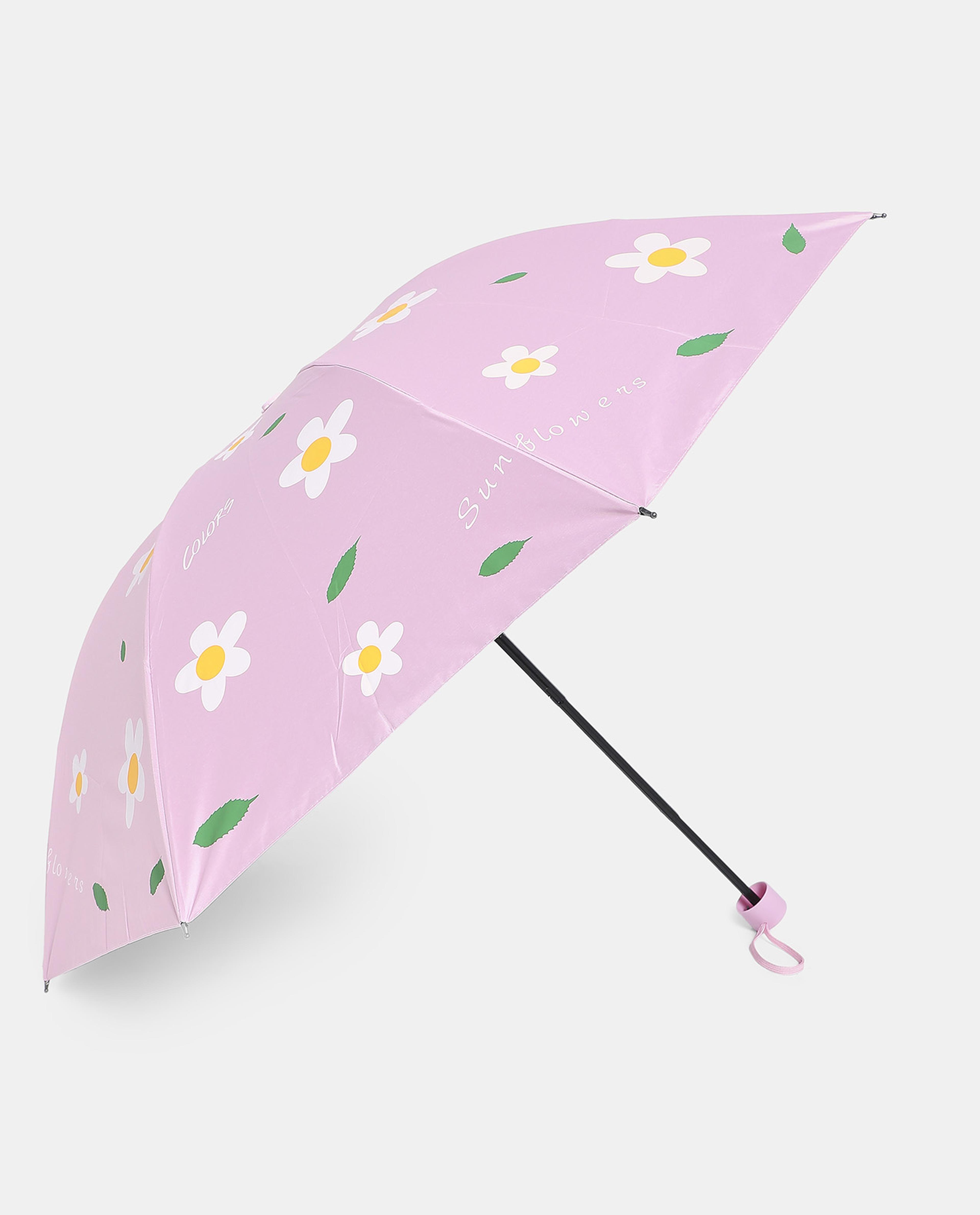 مظلة وردية بنقشة زهور من آر أند بي