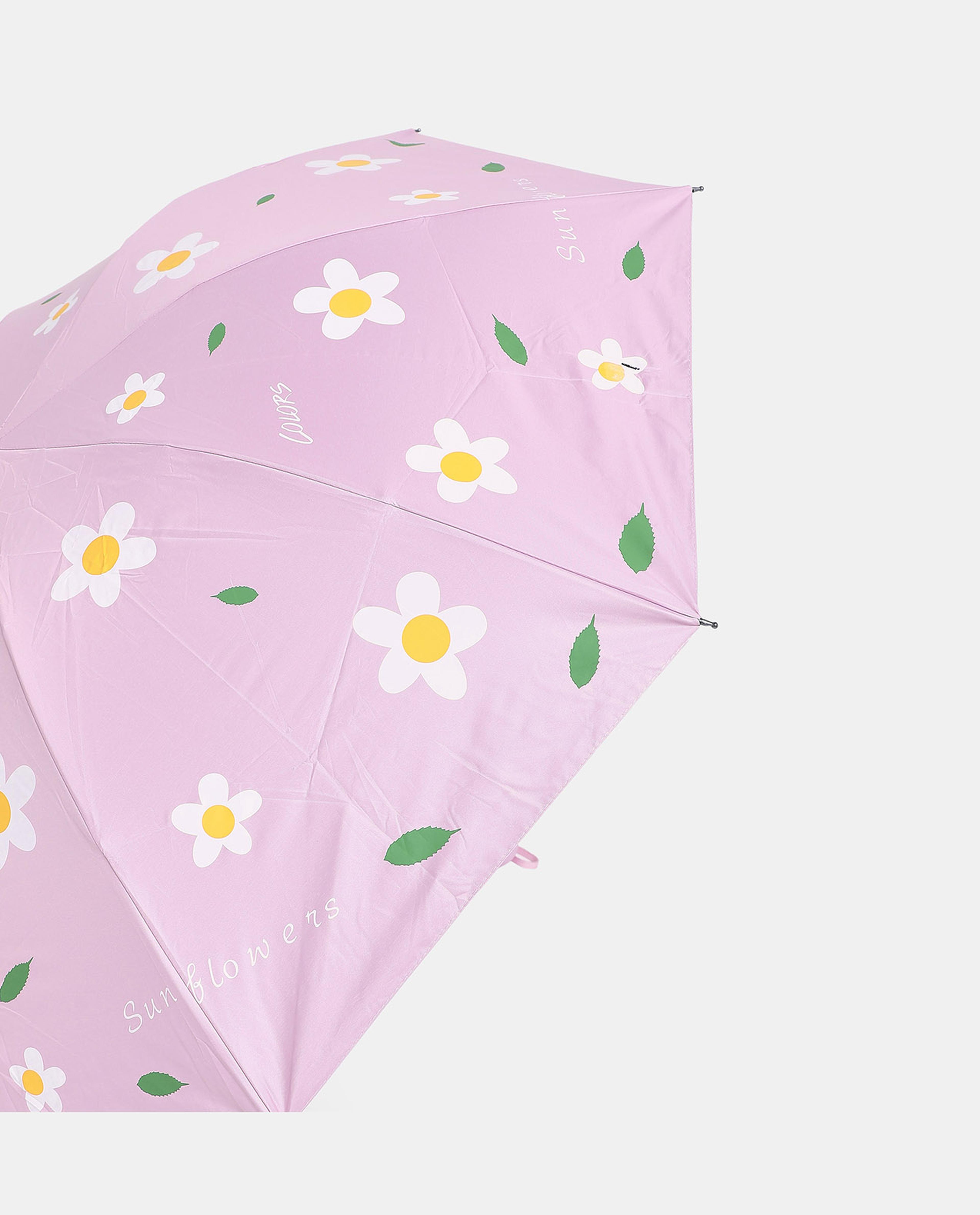 مظلة وردية بنقشة زهور من آر أند بي