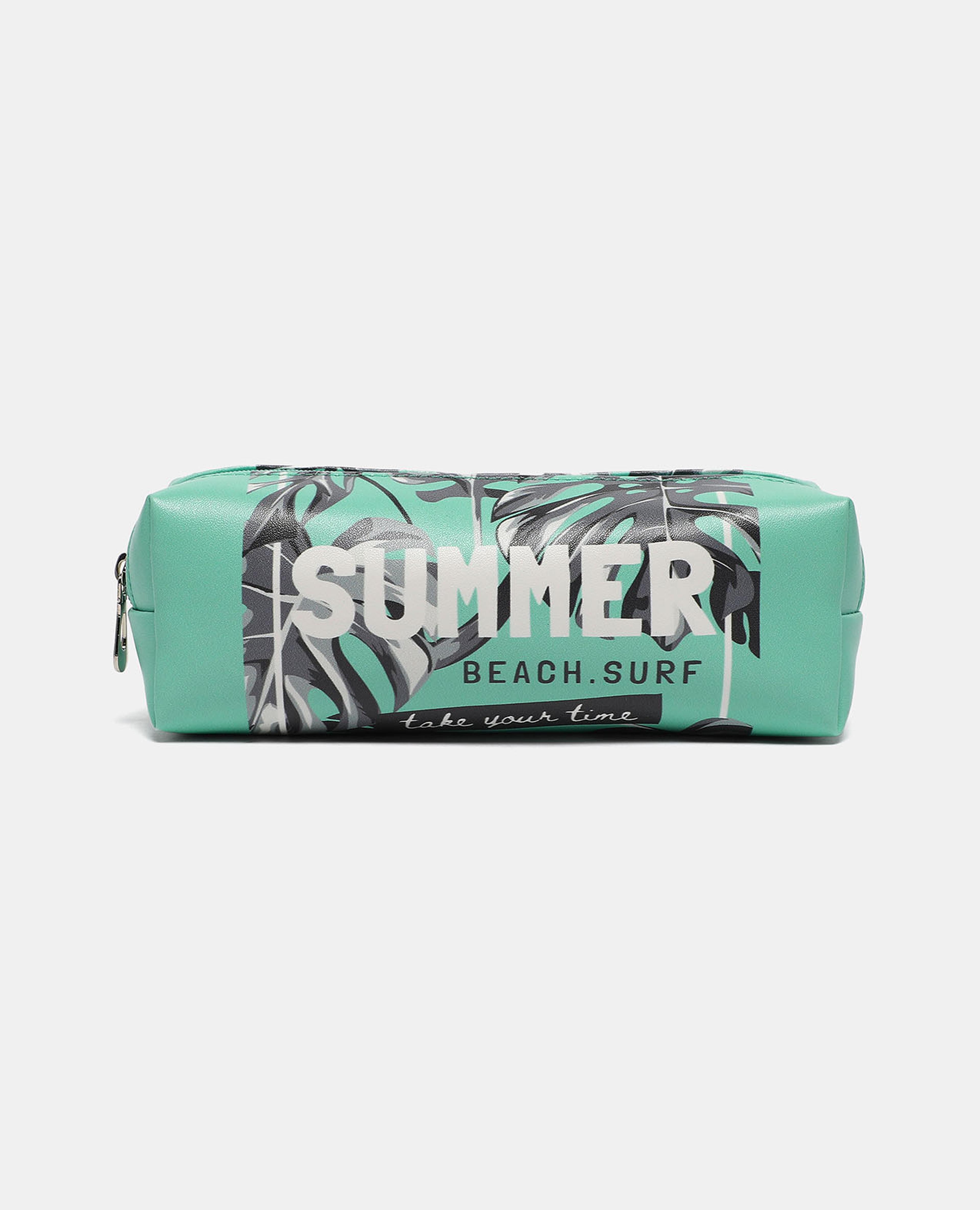 Tropical Printed Round Pencil Pouch
