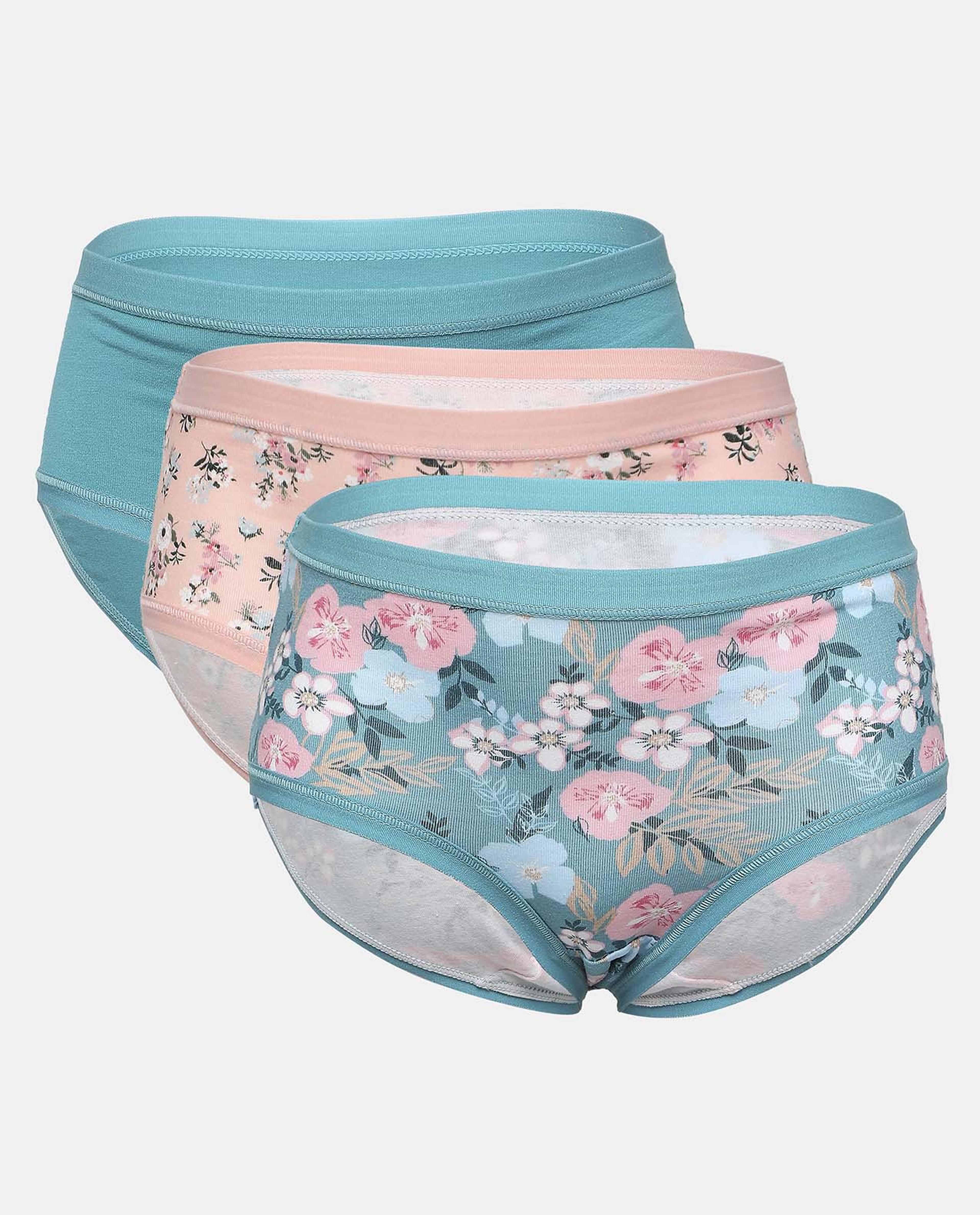 R&B Blue Pack Of 3 High Waist Briefs