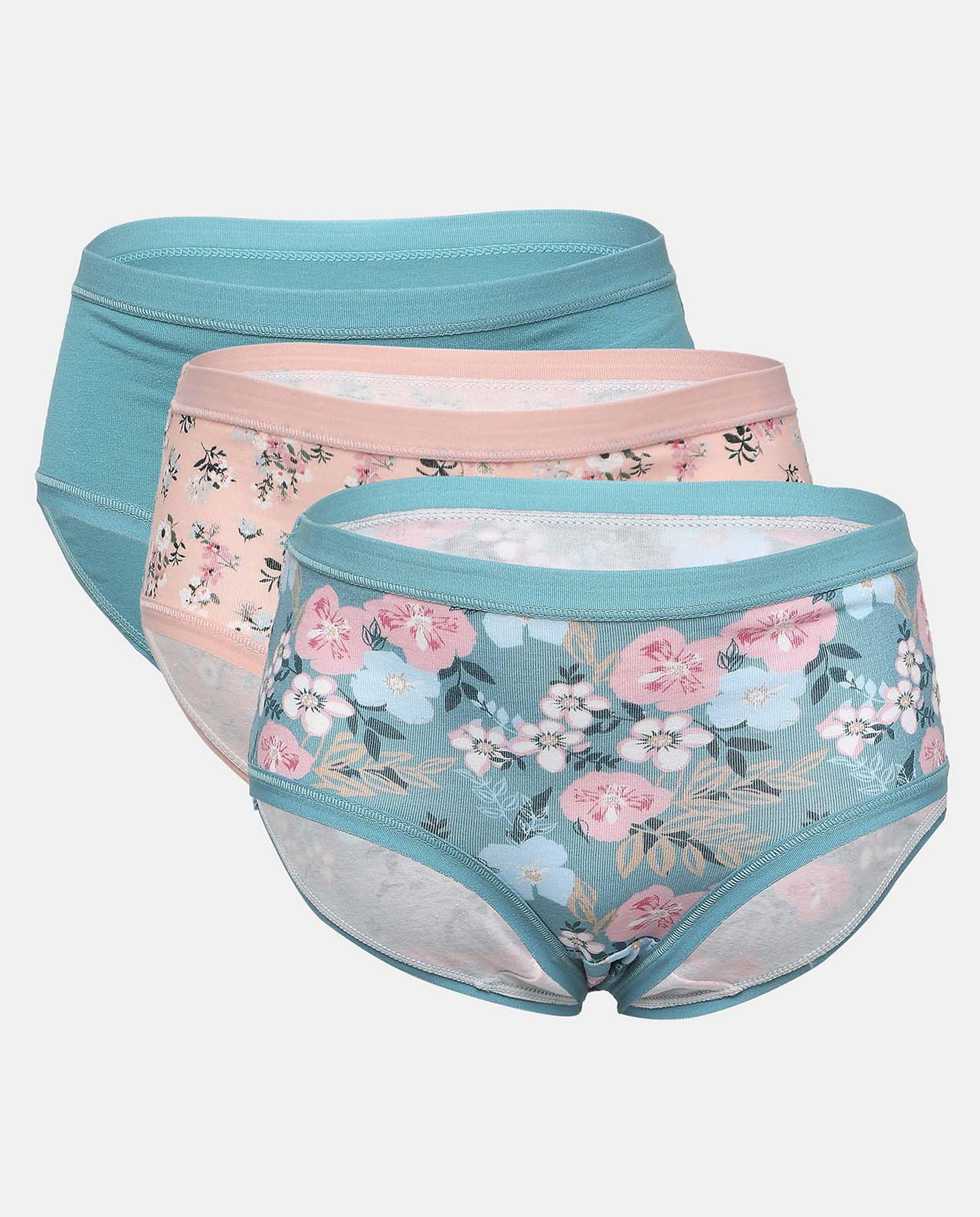 R&B Blue Pack Of 3 High Waist Briefs