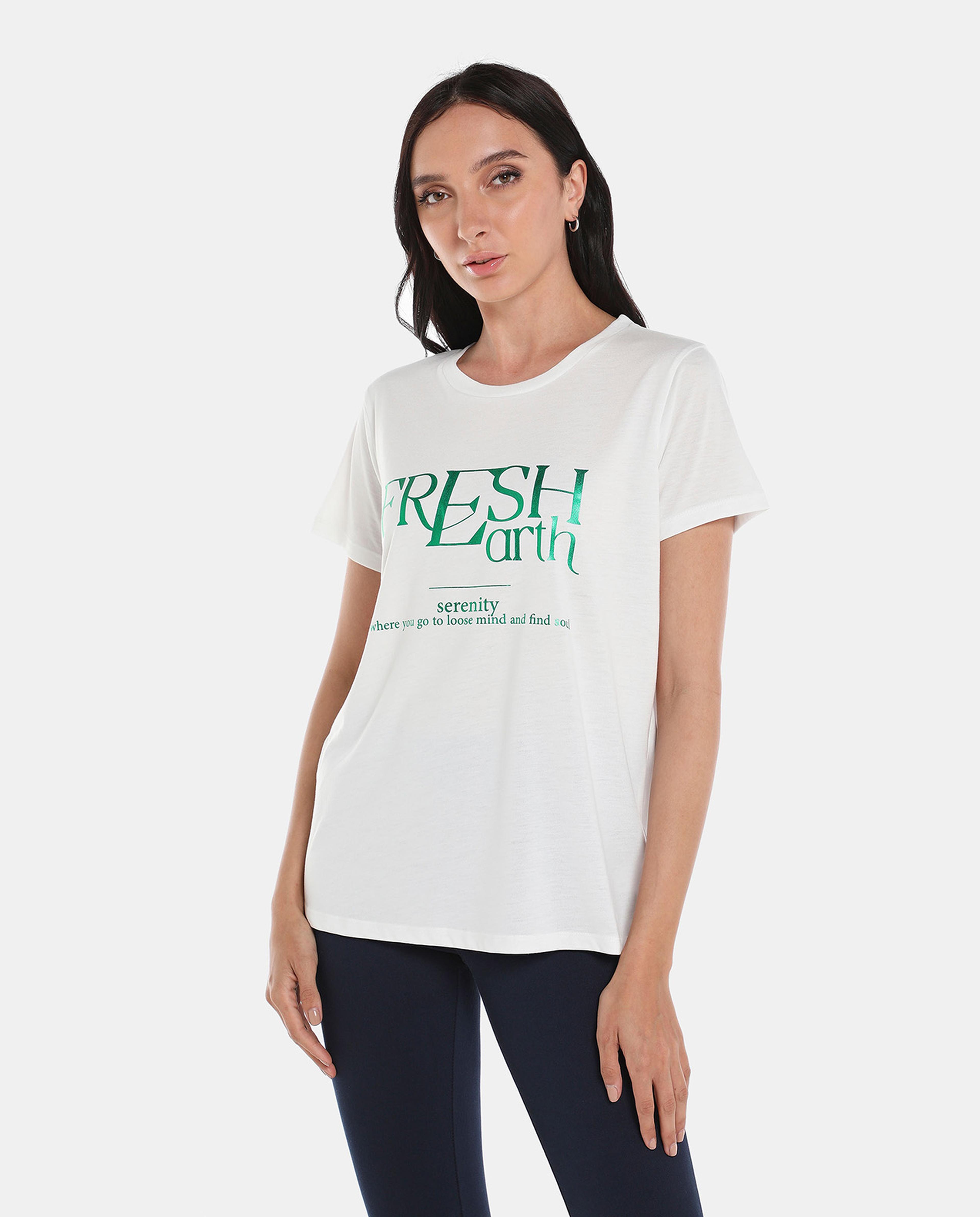 White Printed Regular Fit Top