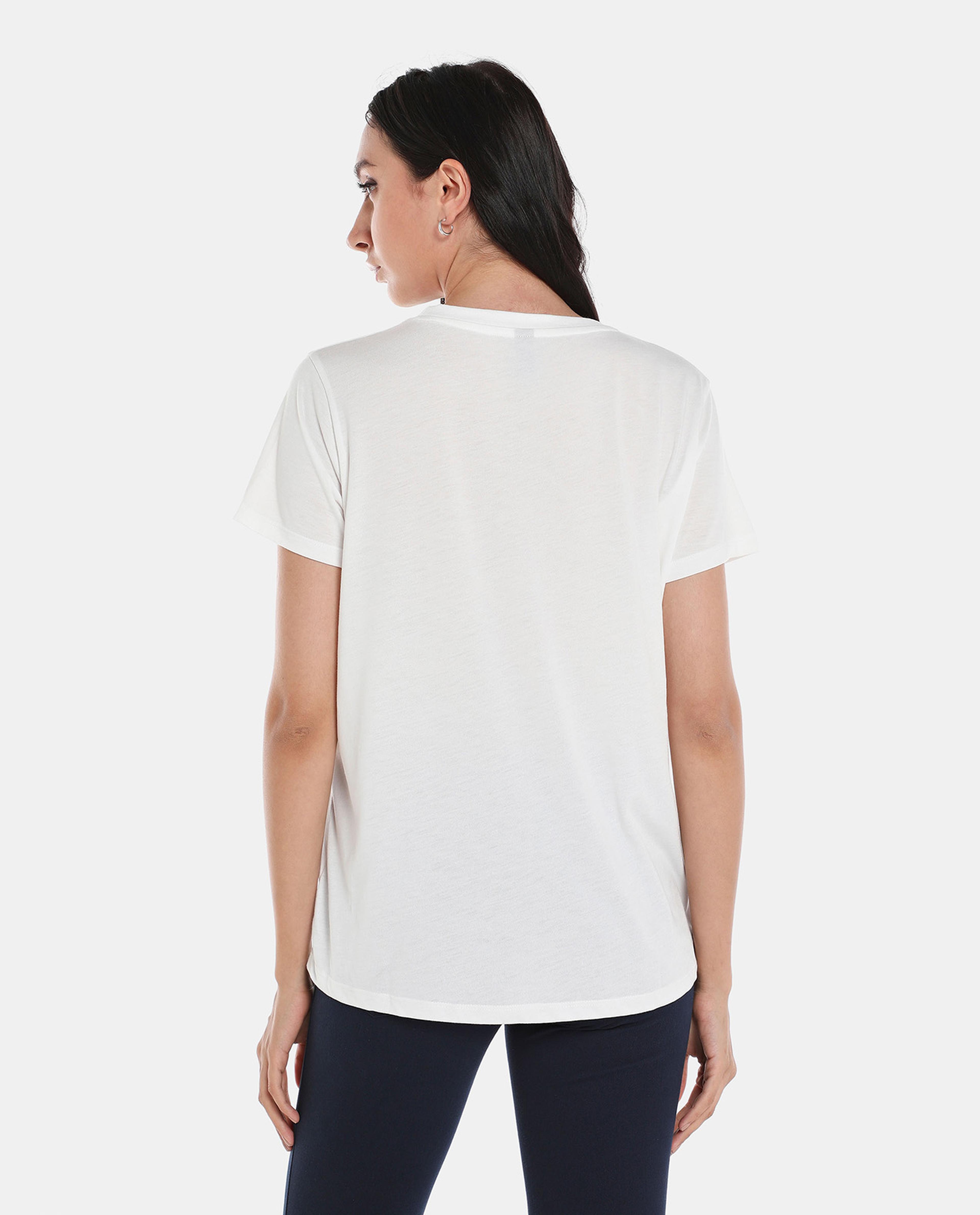 White Printed Regular Fit Top