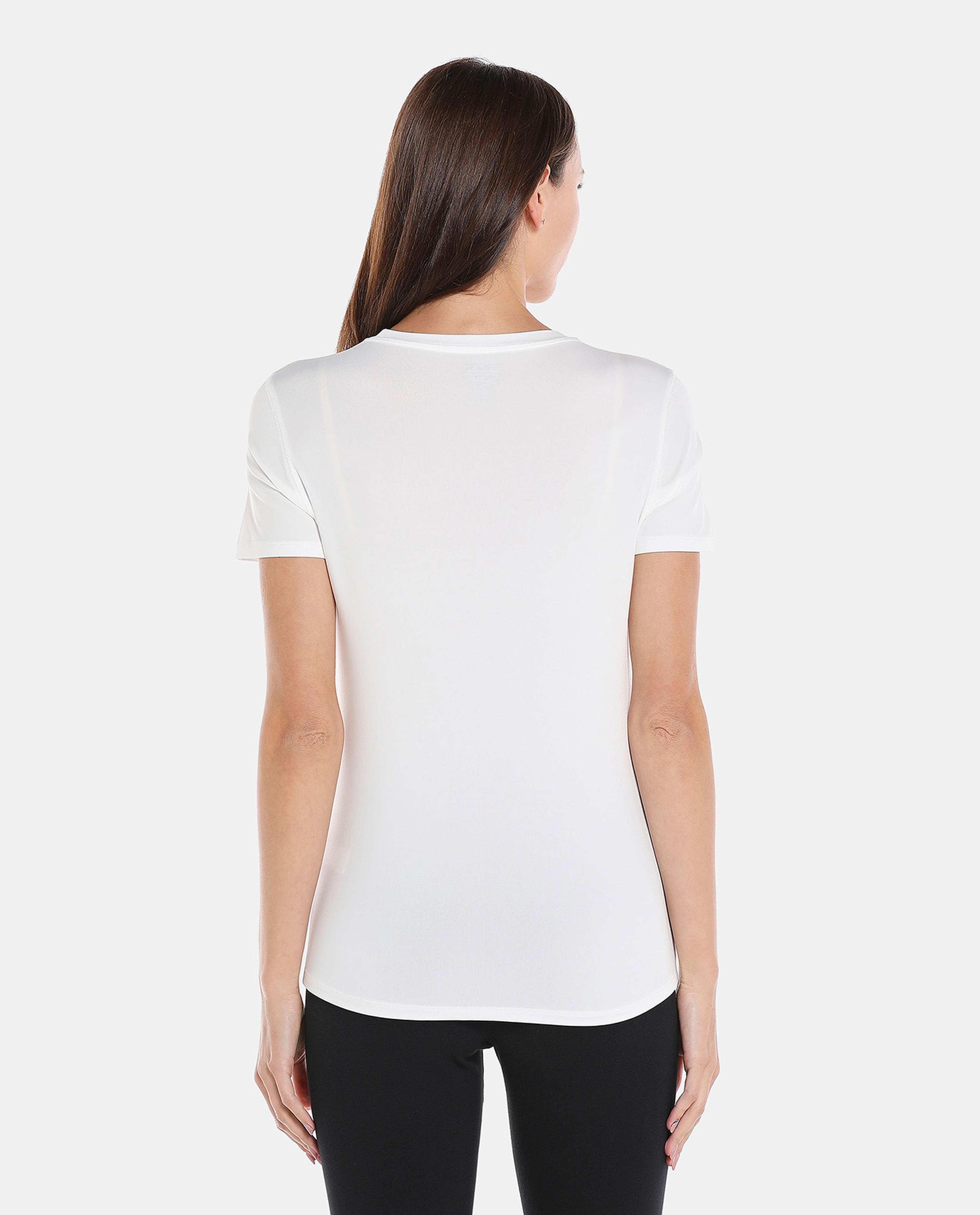 White Printed Regular Fit Activewear T-Shirt