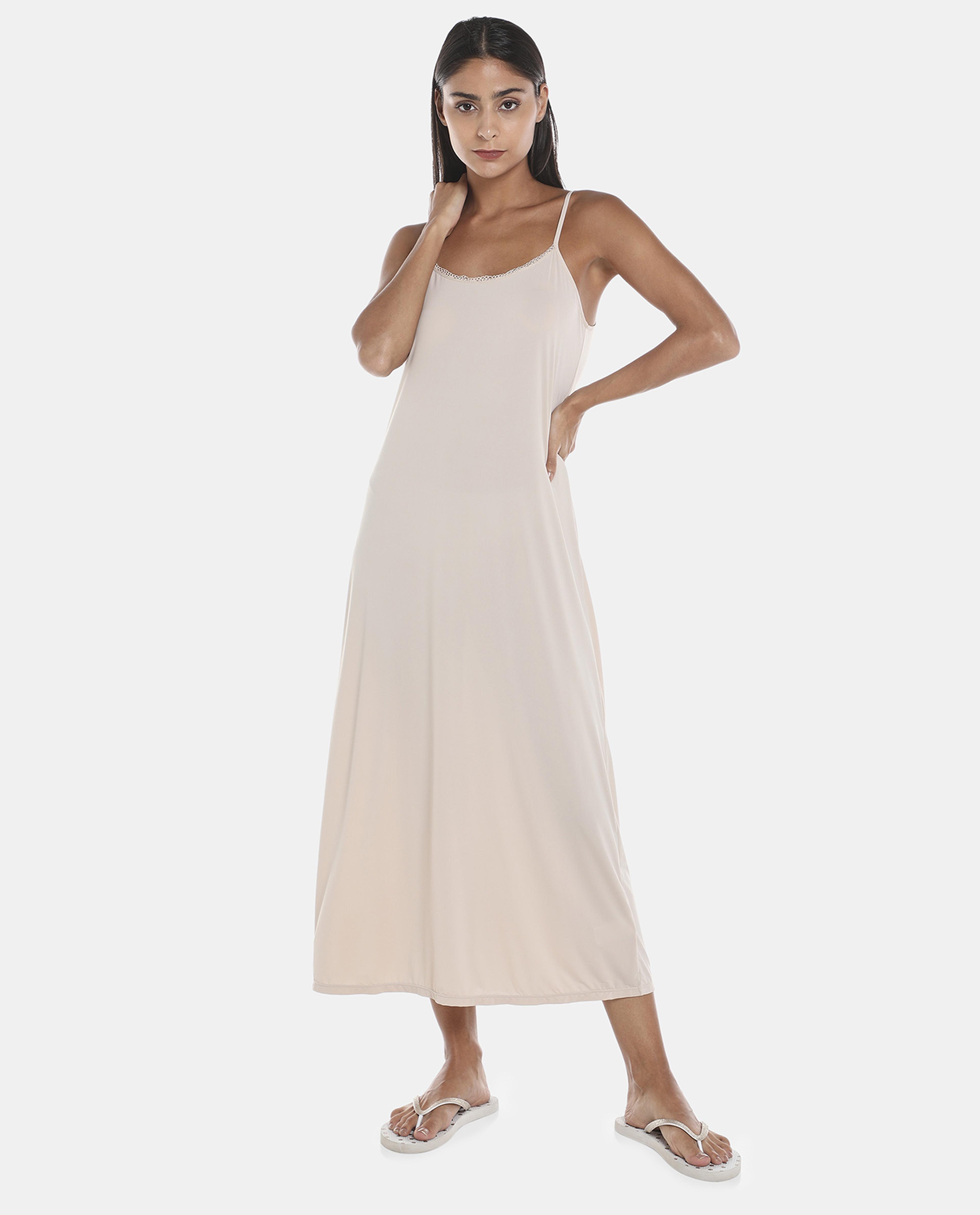 R&B Nude Solid Cami Maxi Dress
