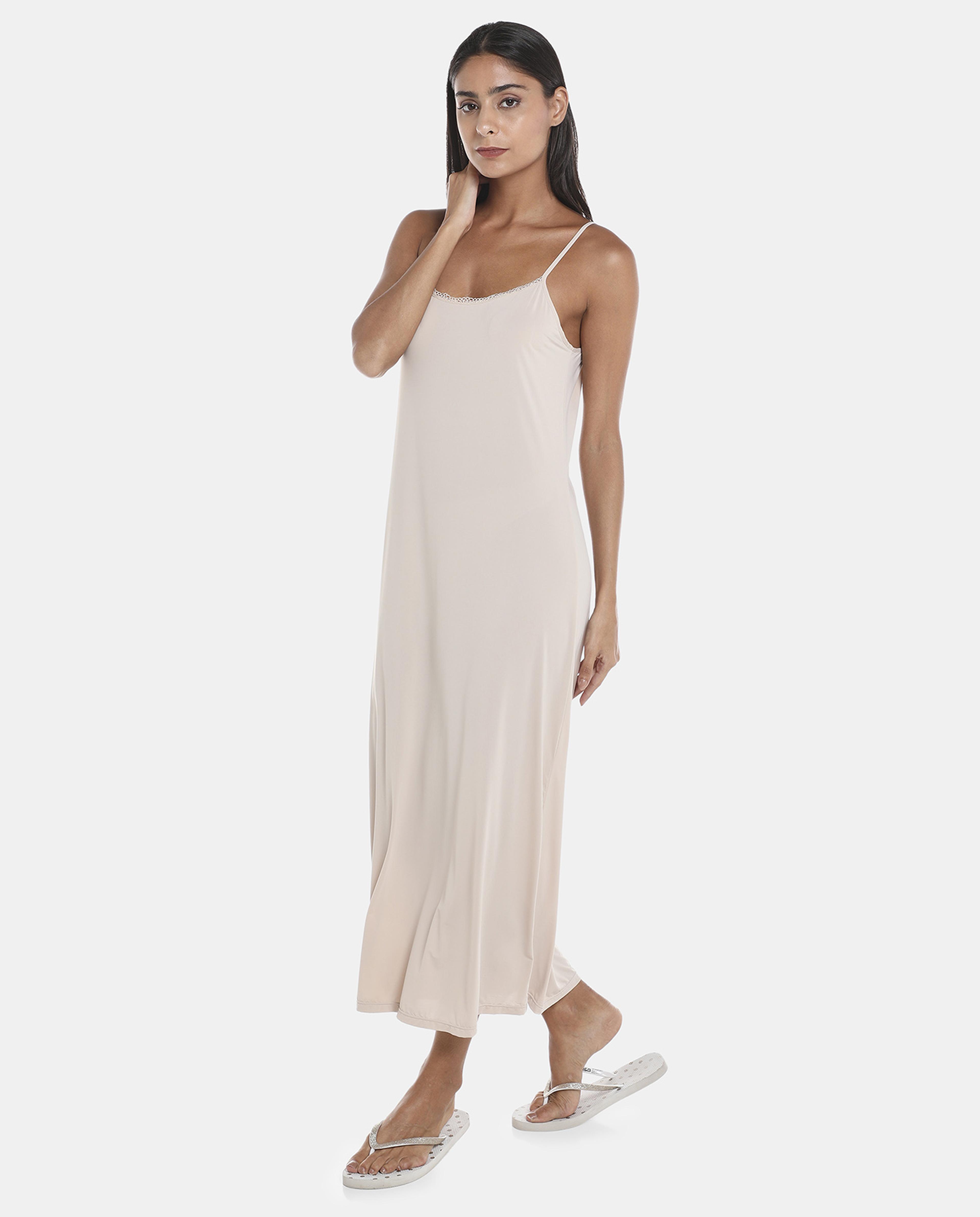 R&B Nude Solid Cami Maxi Dress