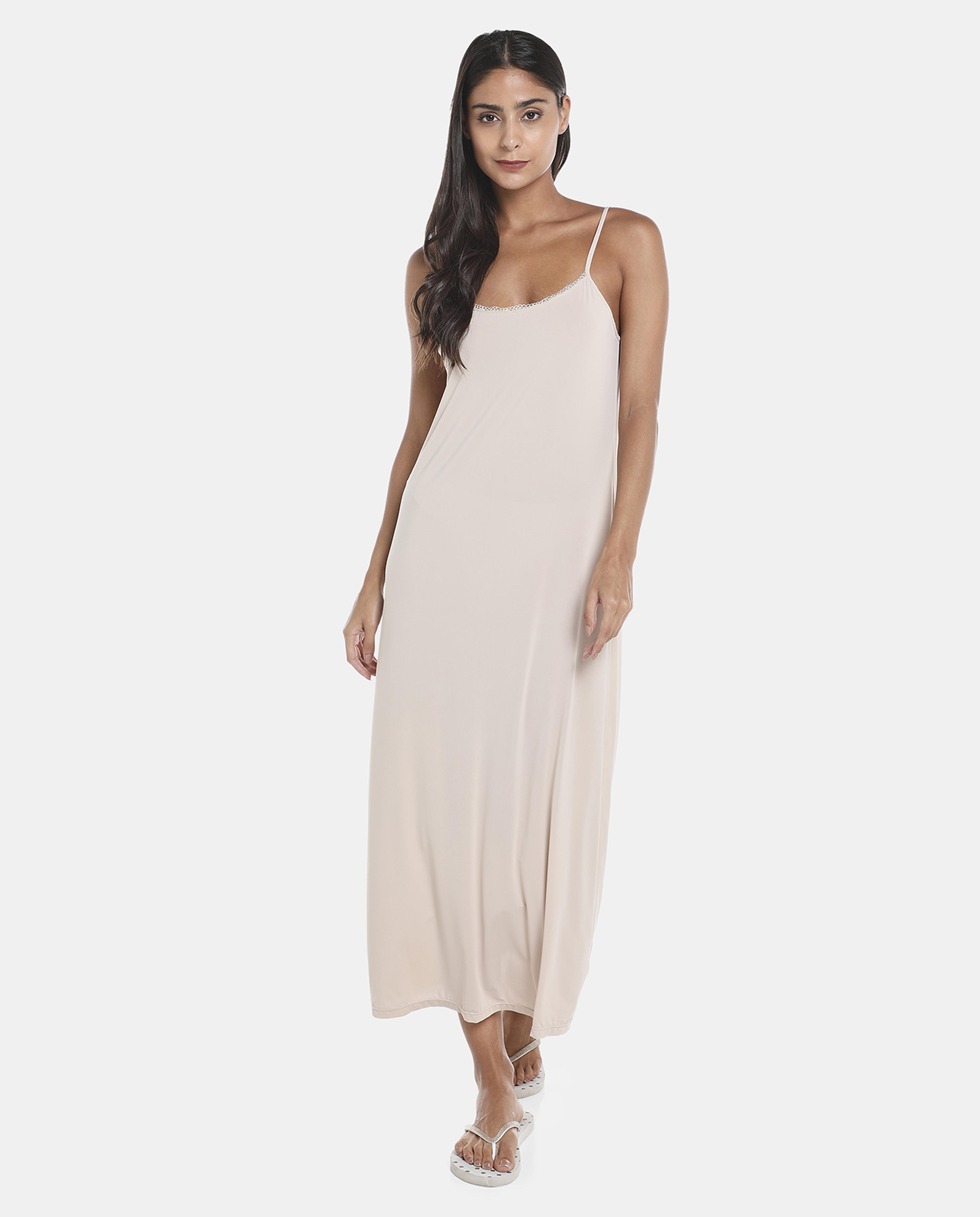 R&B Nude Solid Cami Maxi Dress