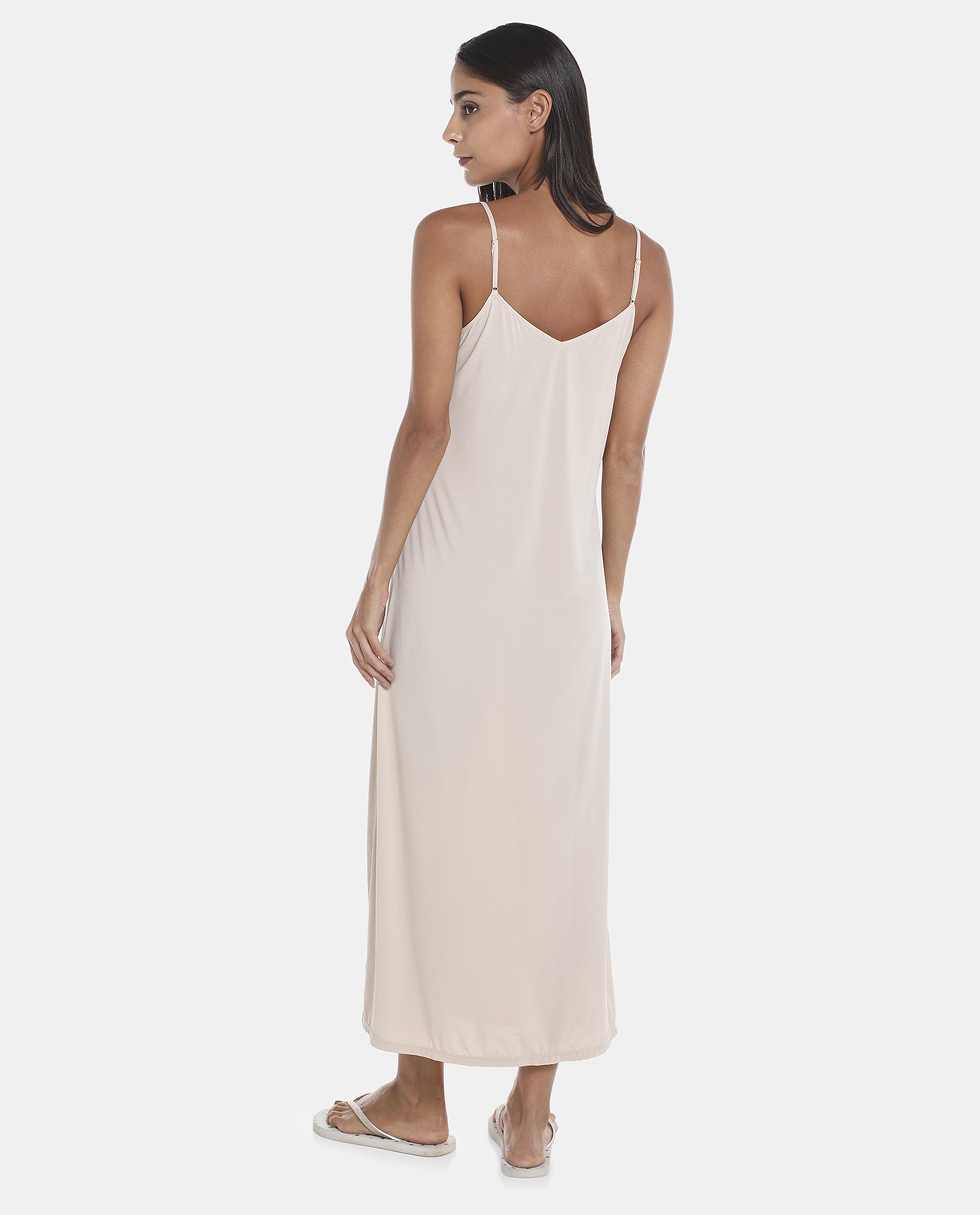 R&B Nude Solid Cami Maxi Dress