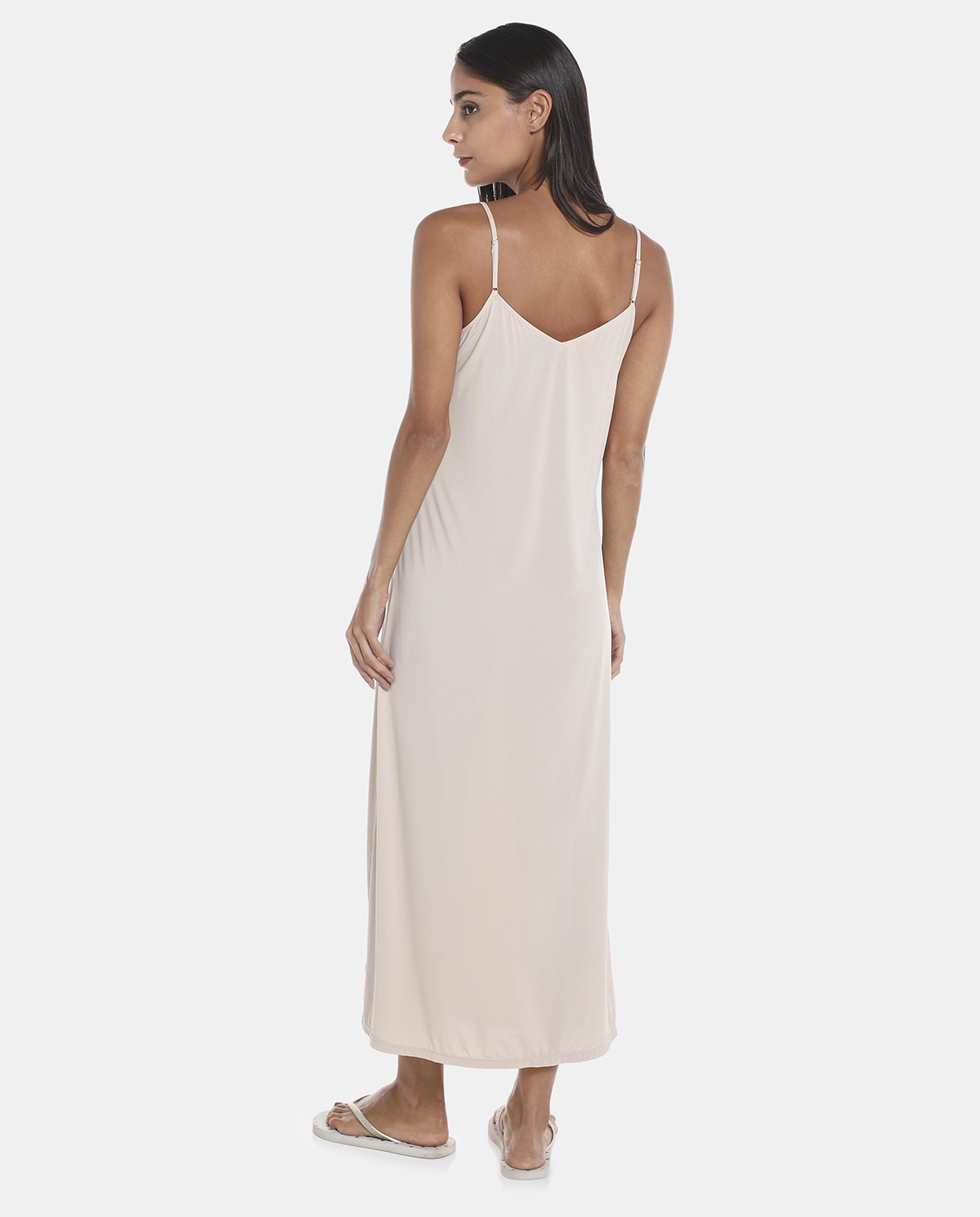 R&B Nude Solid Cami Maxi Dress