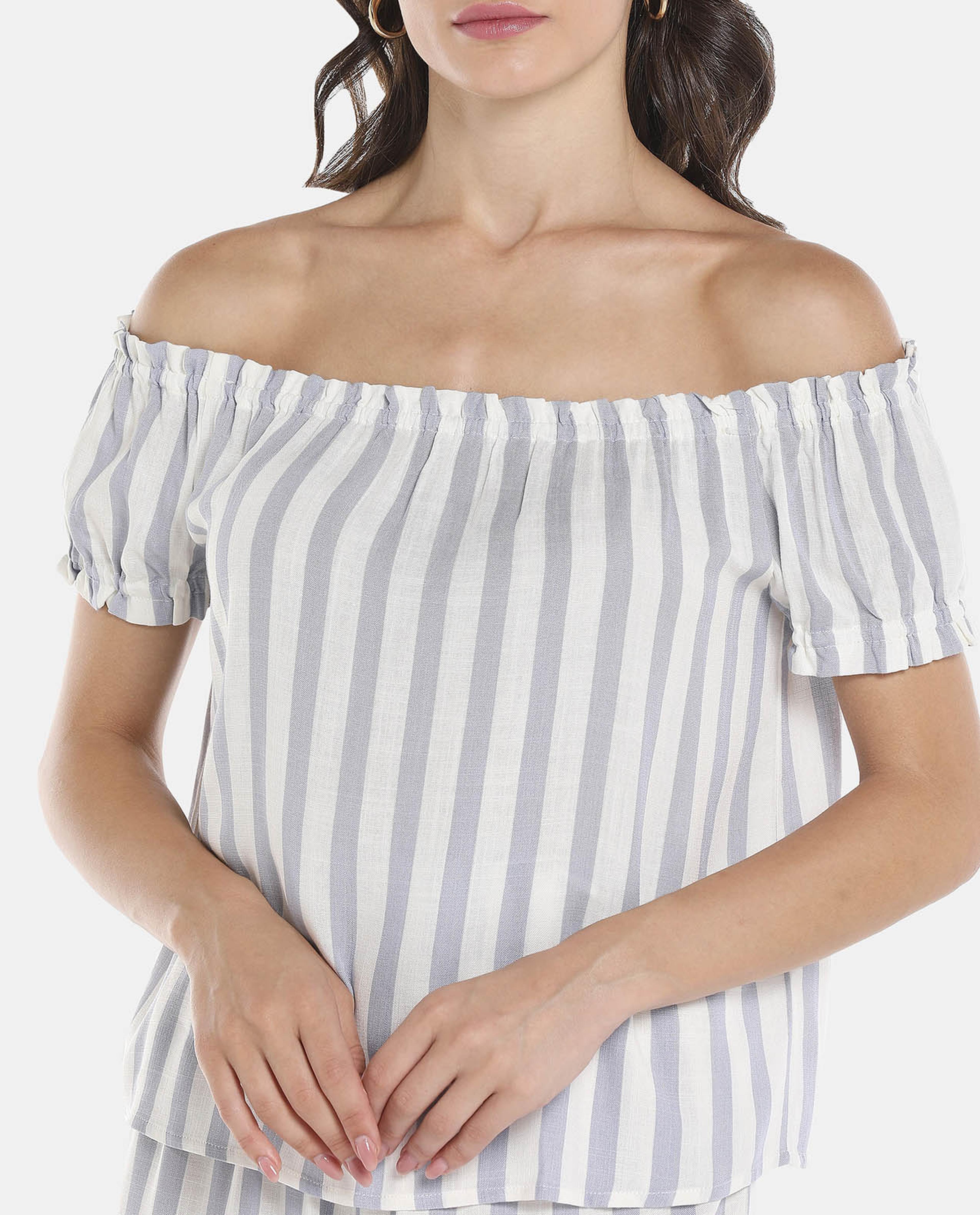 Casual off Shoulder Woven Top