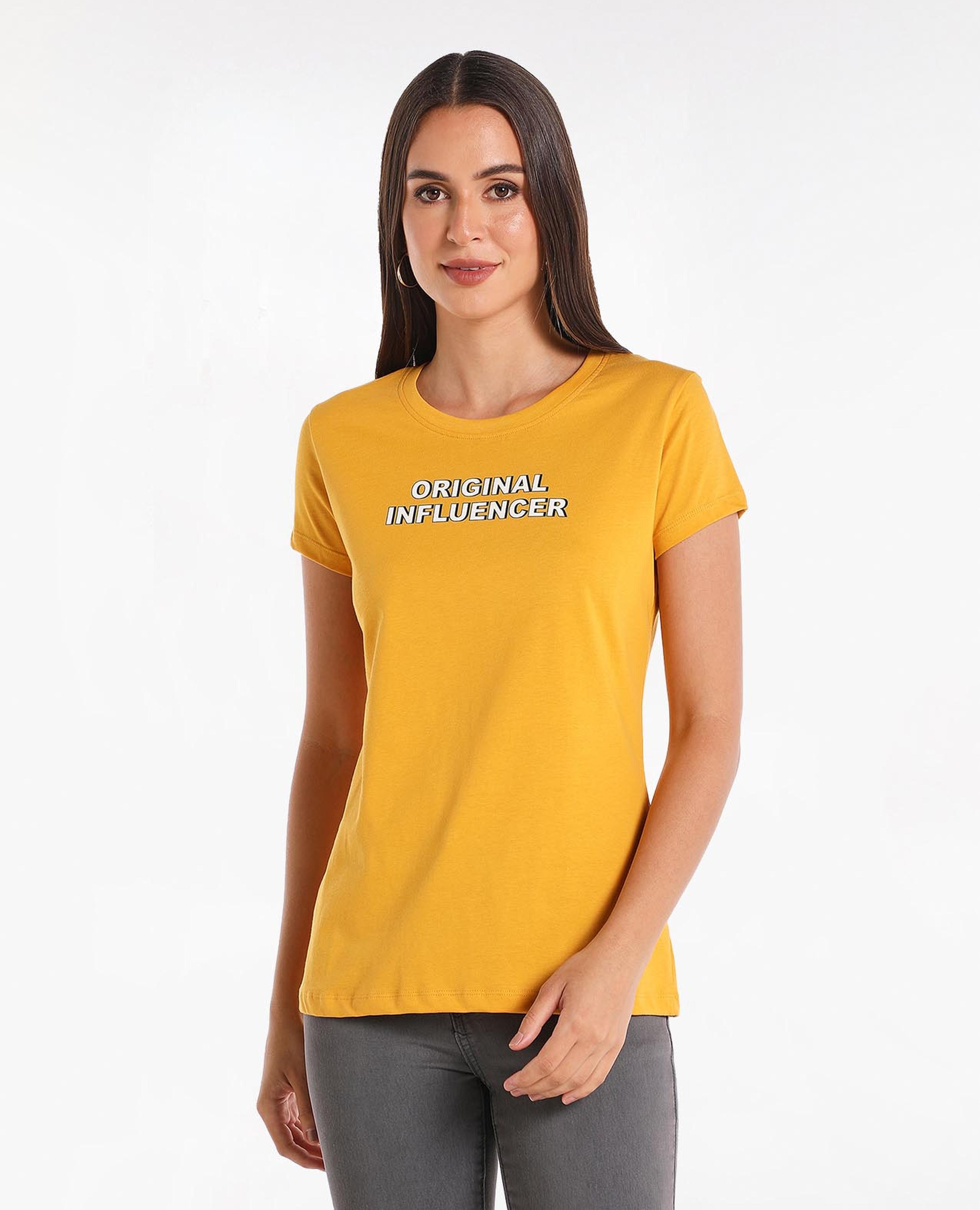 Casual Printed T-Shirt With Round Neck And Short Sleeves