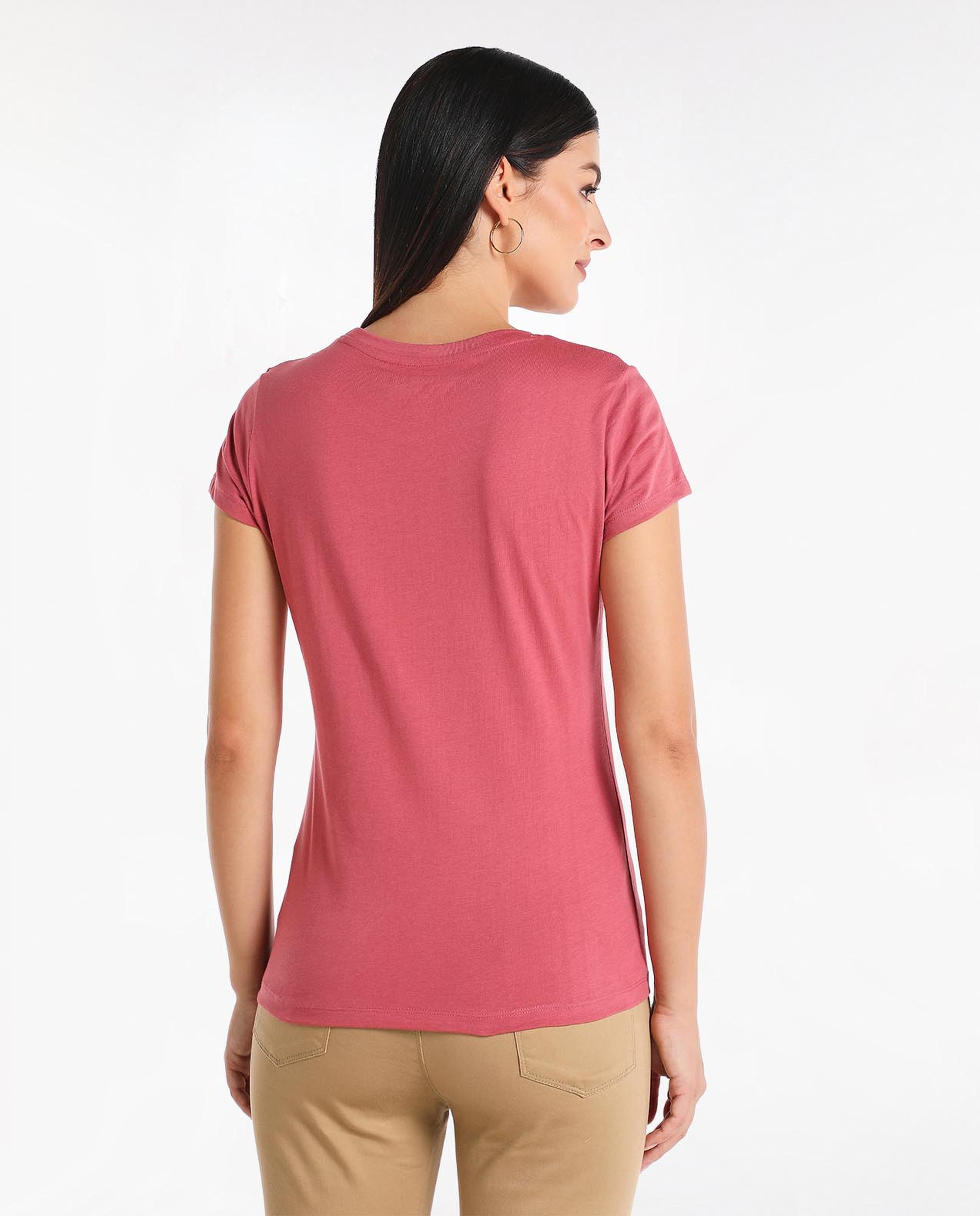 Casual Printed T-Shirt With Round Neck And Short Sleeves