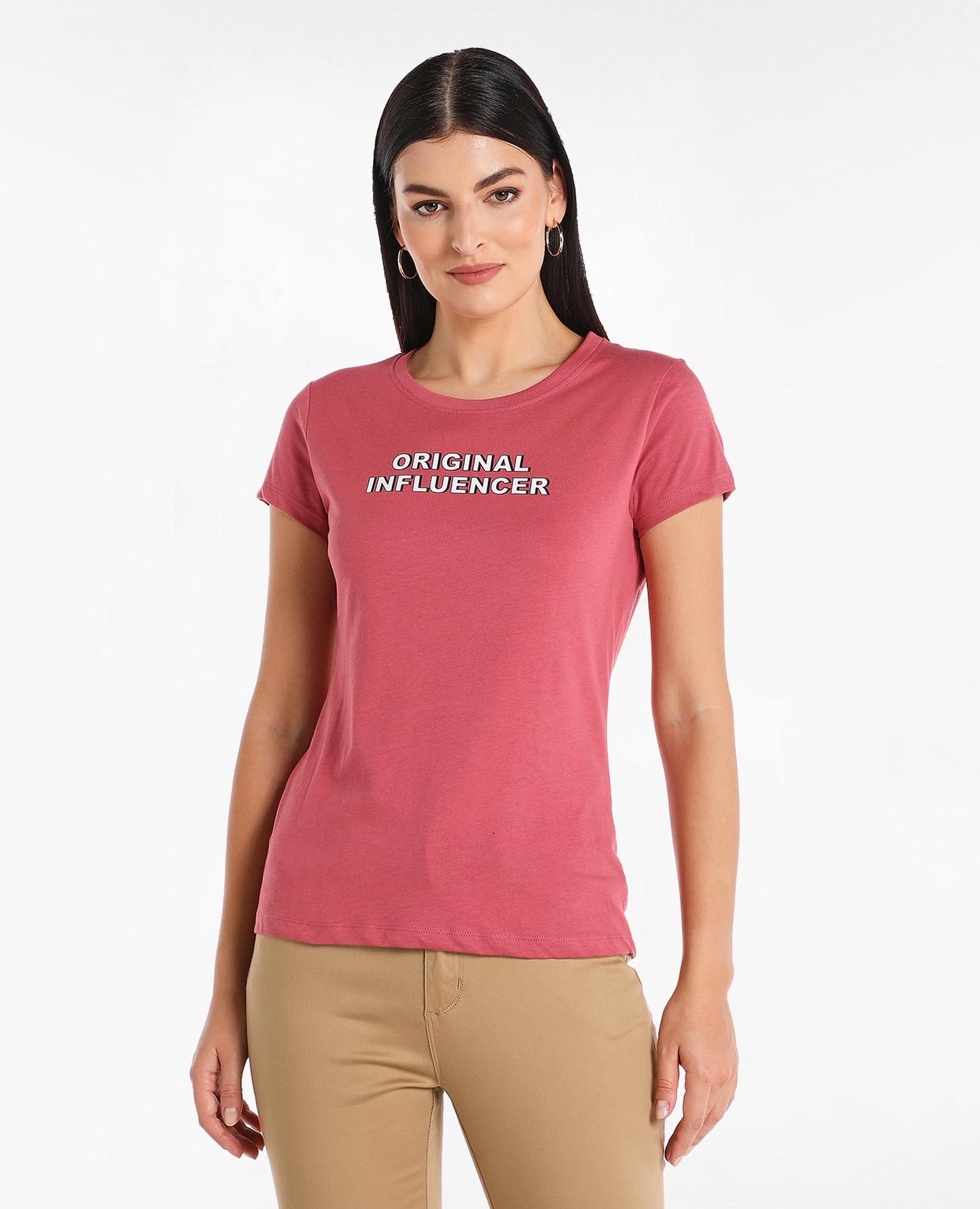 Casual Printed T-Shirt With Round Neck And Short Sleeves