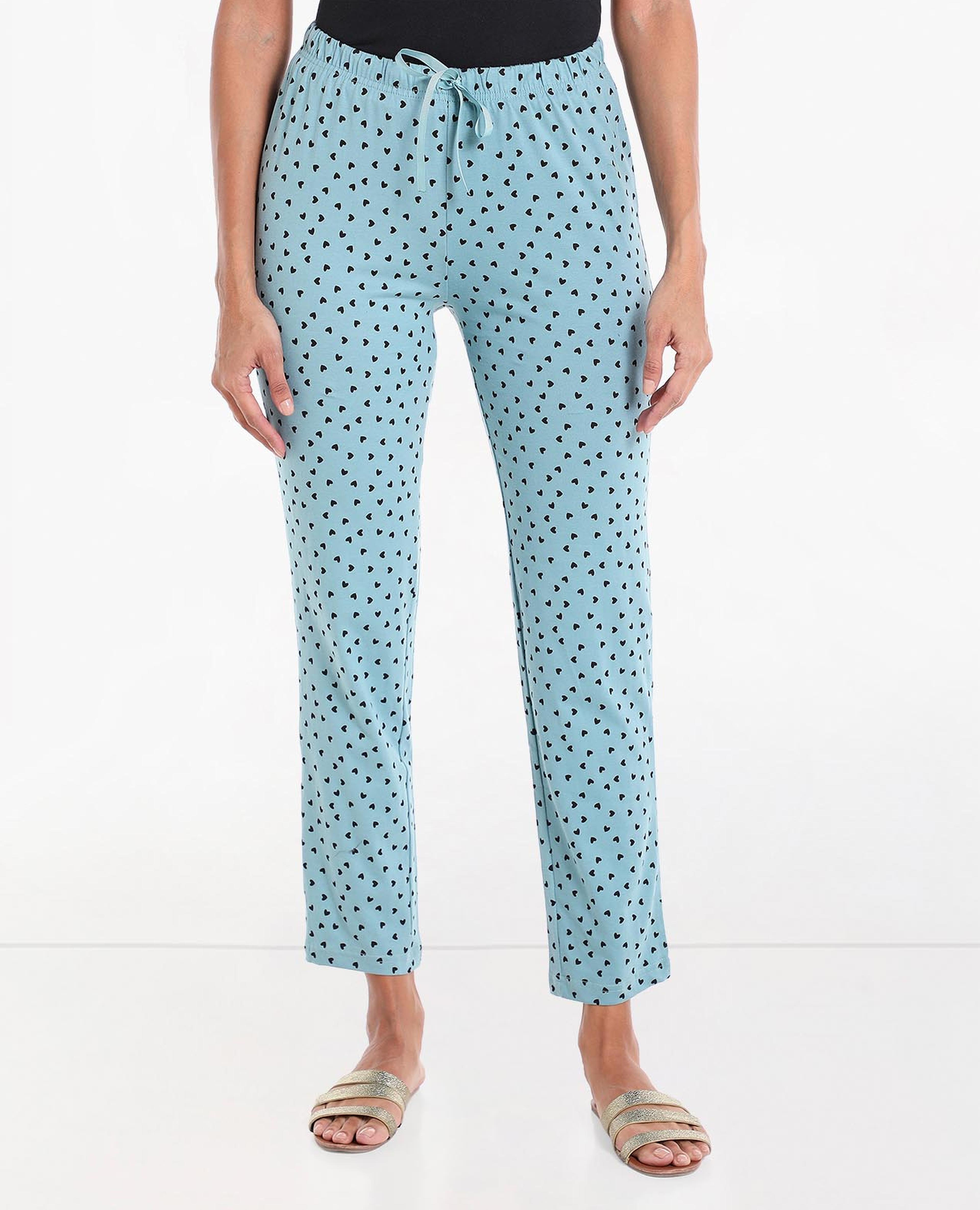 Printed Mid-Rise Lounge Pants with Drawstring Closure