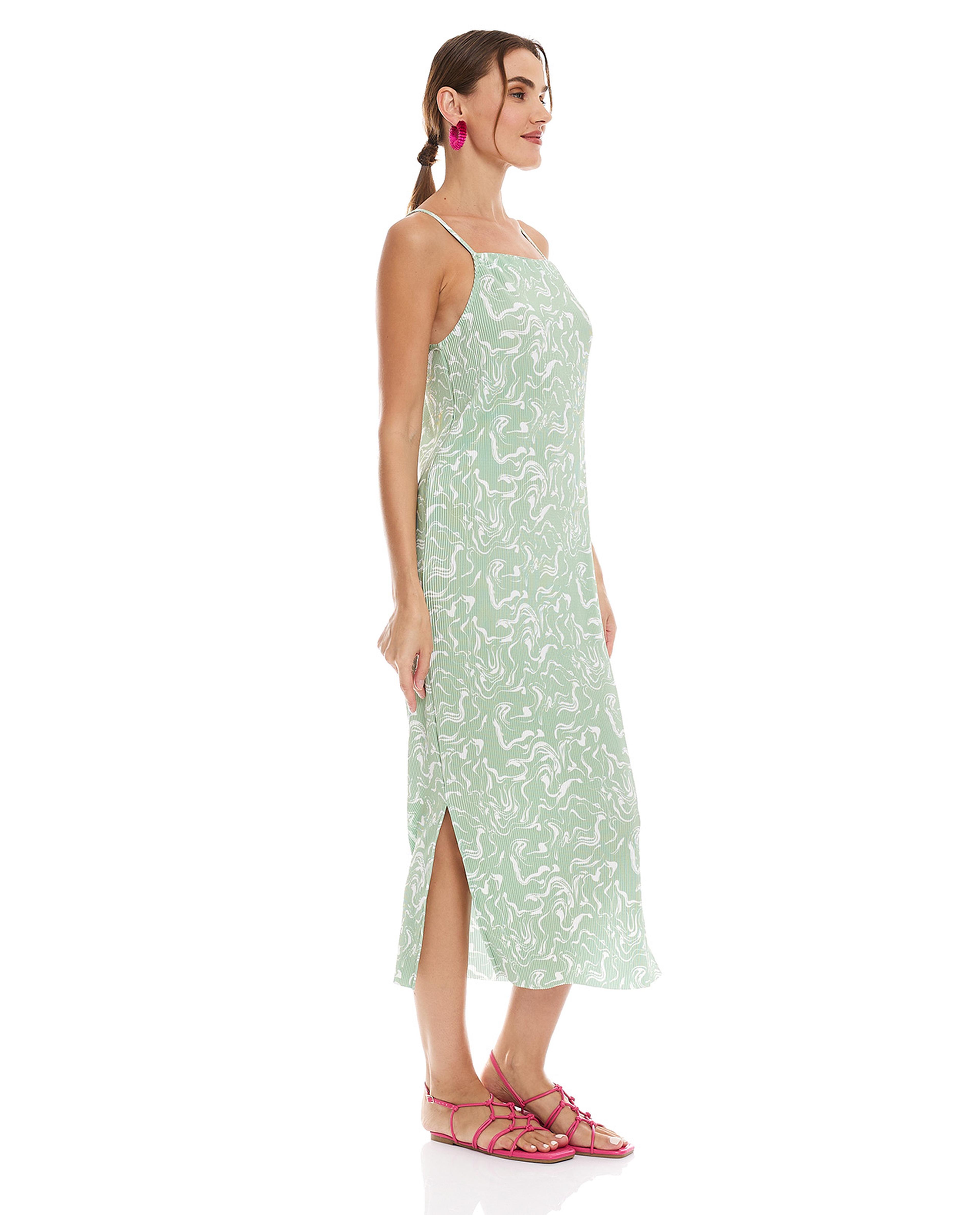 Printed Slip Dress with Side Slit