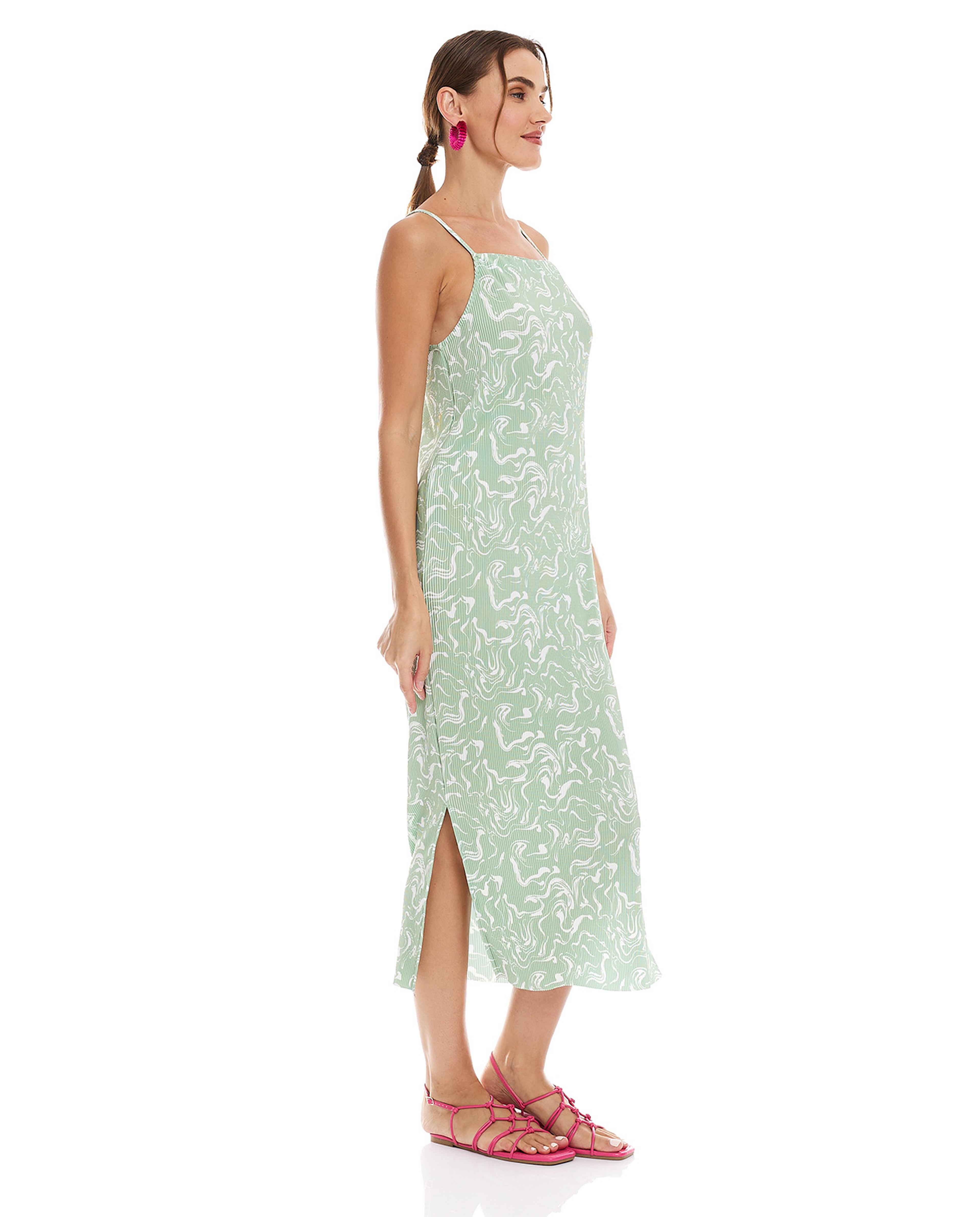 Printed Slip Dress with Side Slit