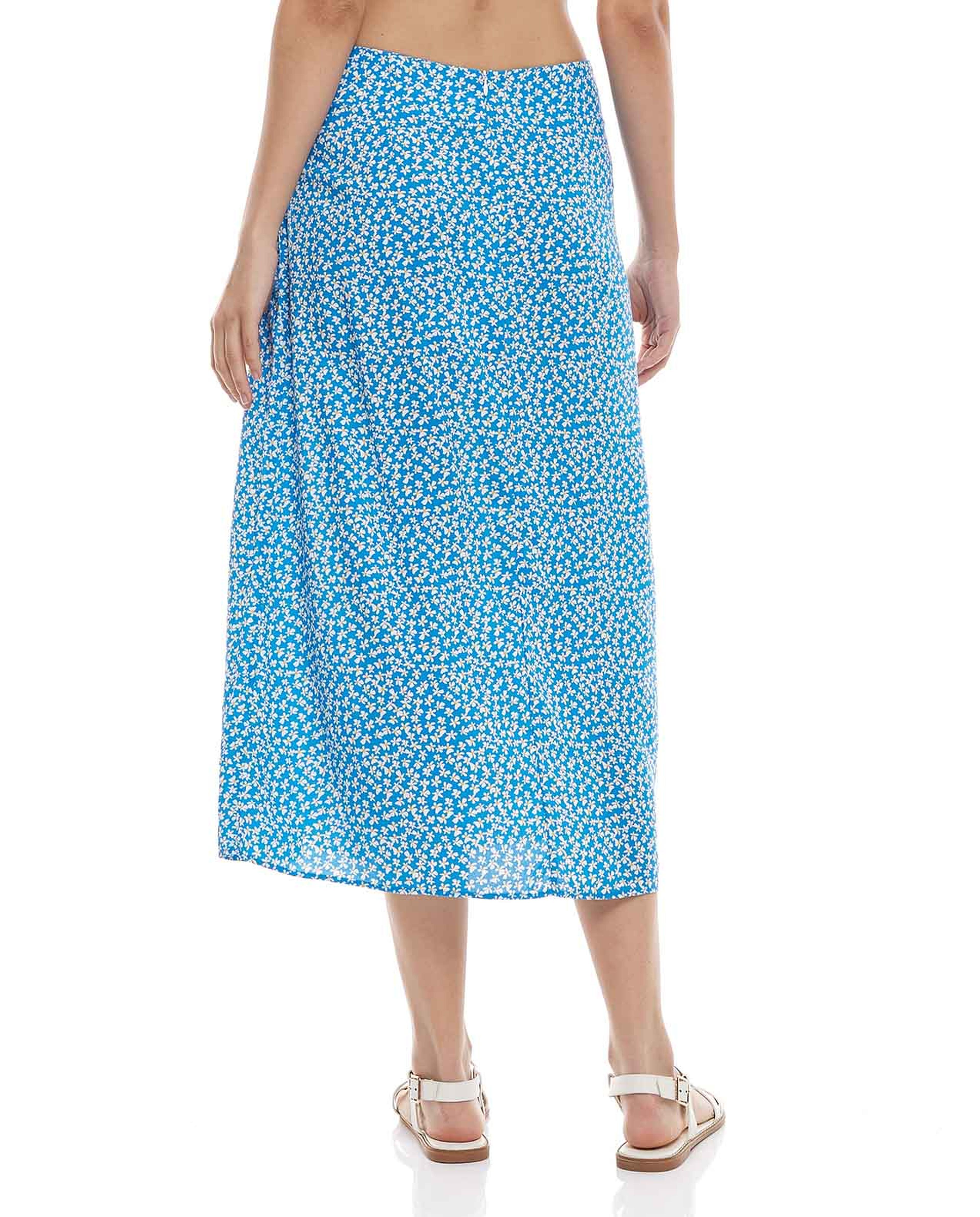 تنورة ميدي بطبعة زهور