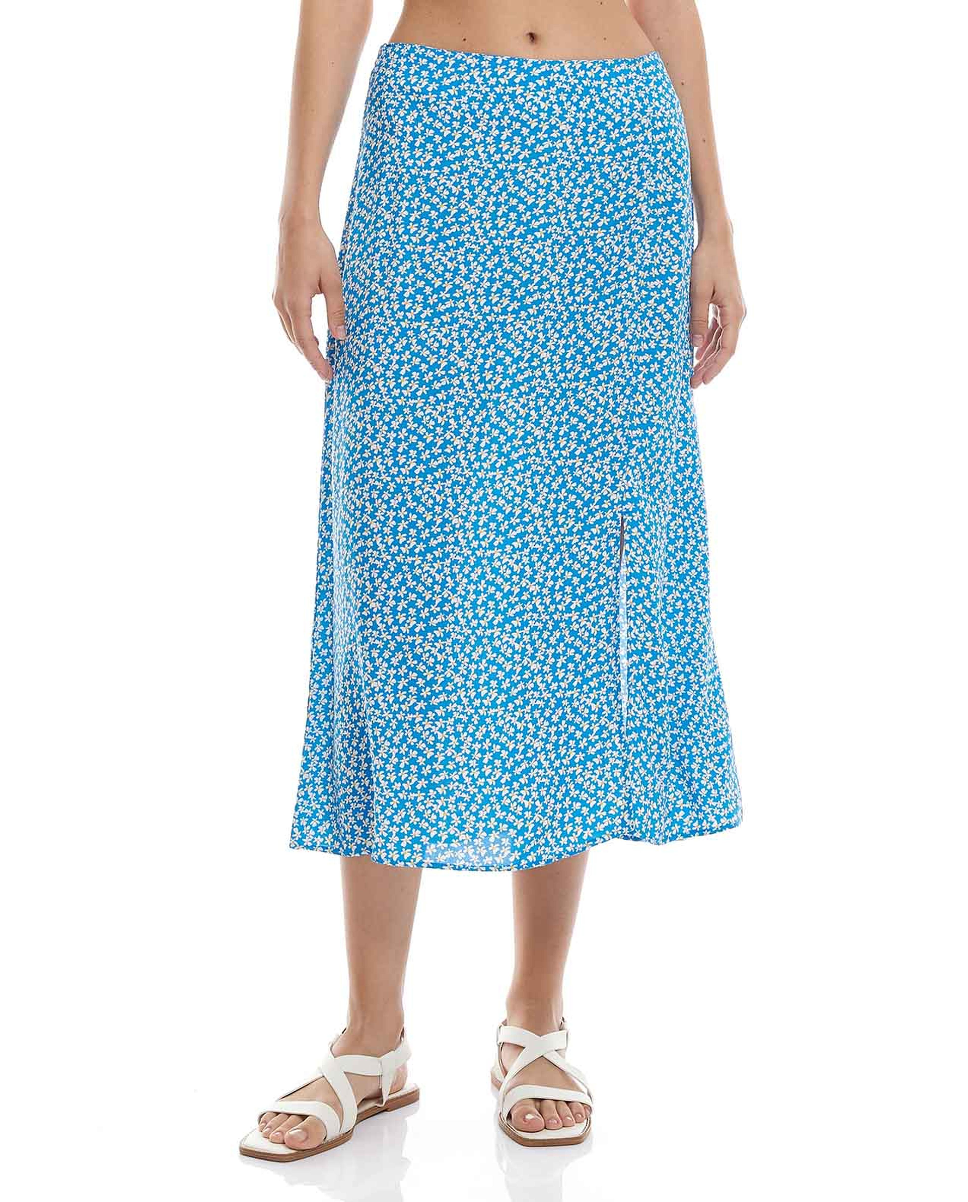 تنورة ميدي بطبعة زهور