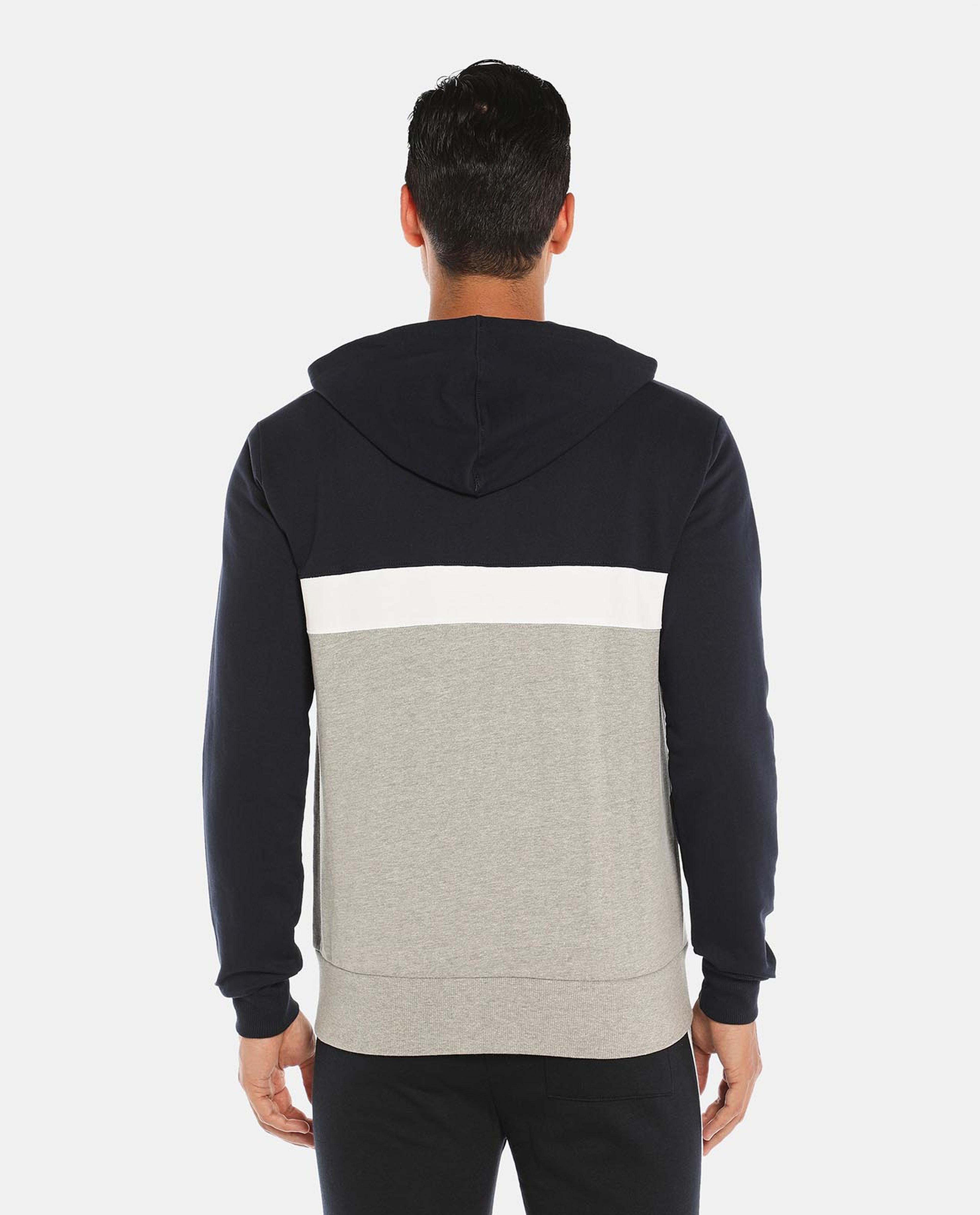 R&B Navy Blue Hooded Jacket