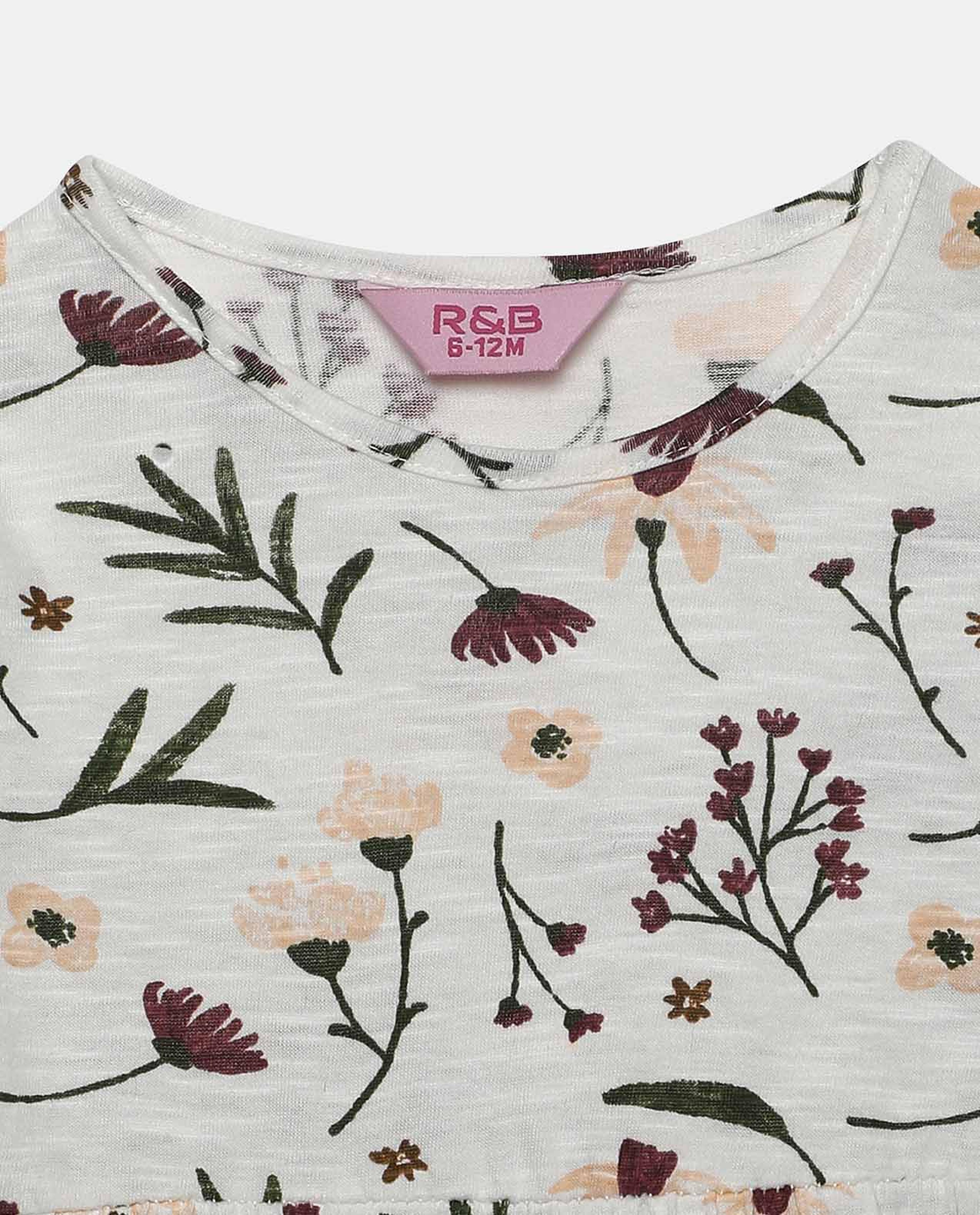 Ivory Fashionable Printed Dress